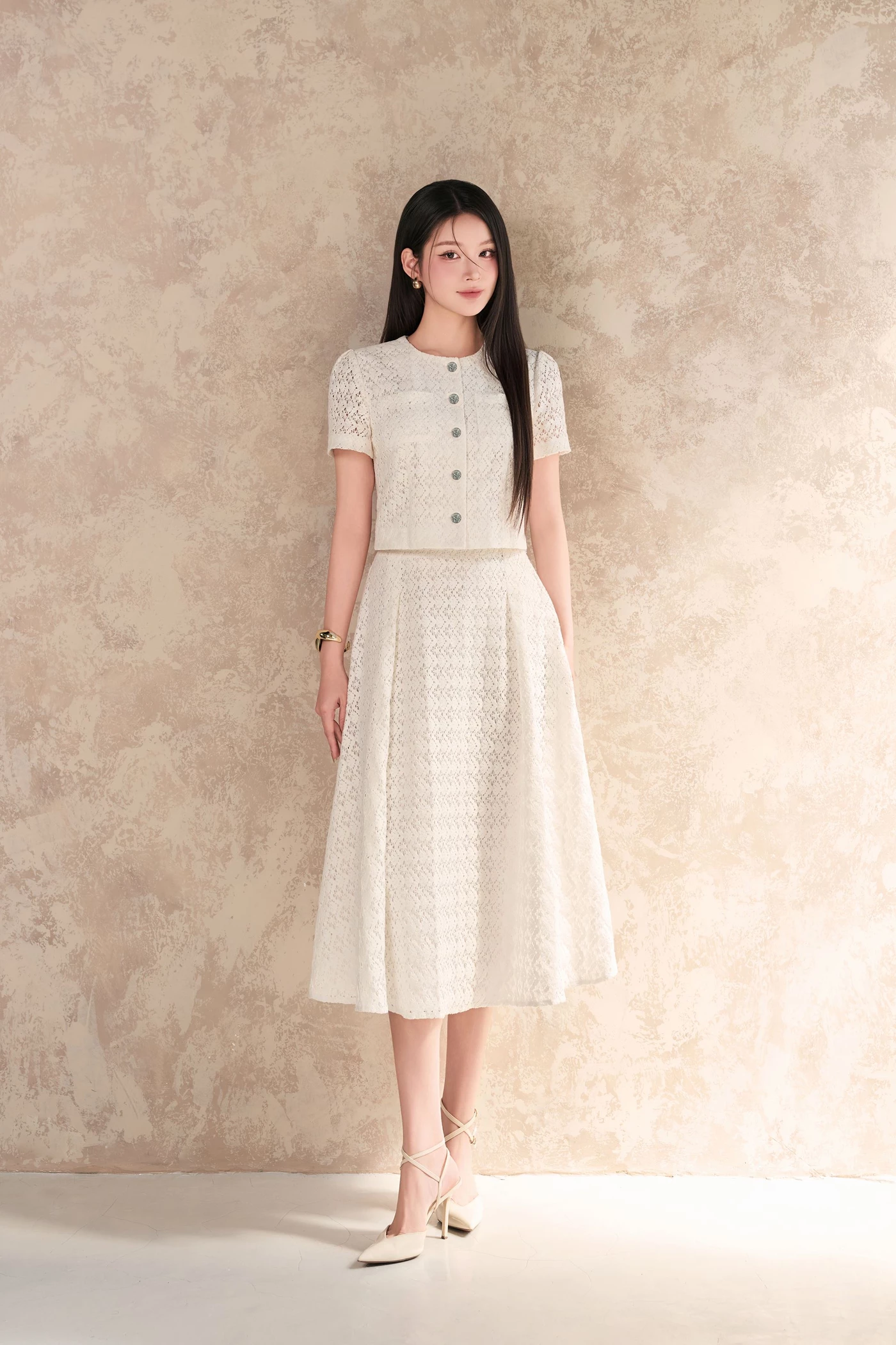 Chân váy ren xòe Ladychic