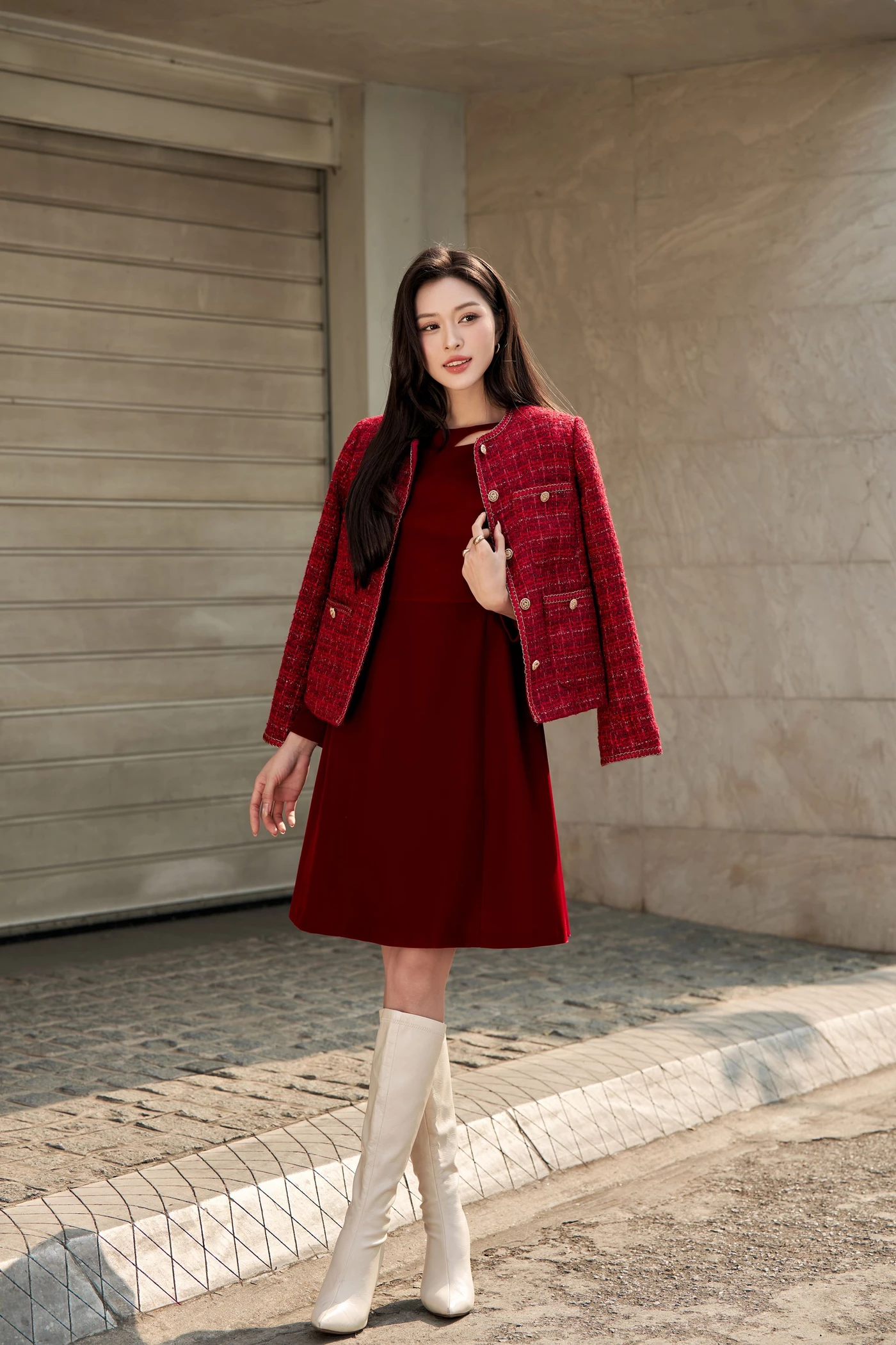 Áo khoác Tweed Red Classic