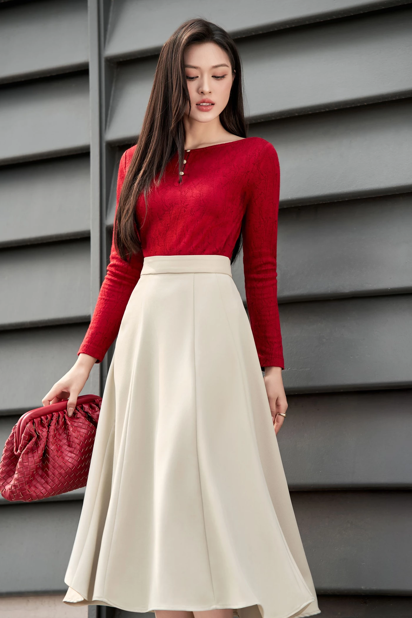 Chân váy xòe Midi Tuytsi