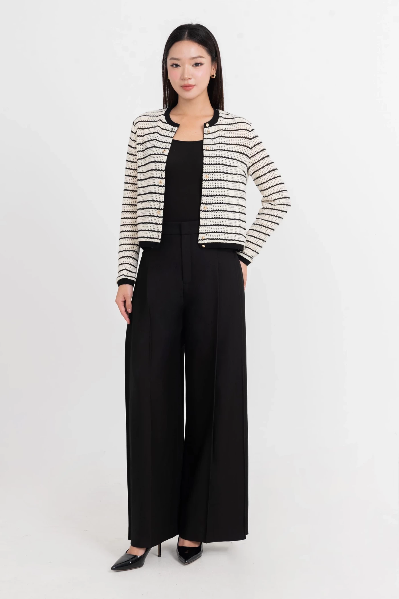 Áo len tay dài Parisian Stripe MS 58B0288
