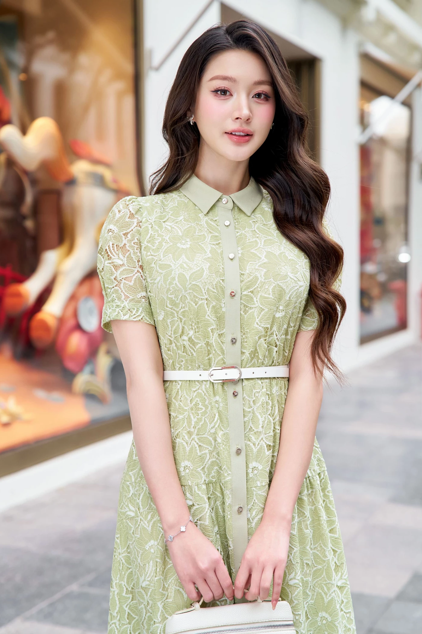 Đầm hoa xanh Spring Pastel