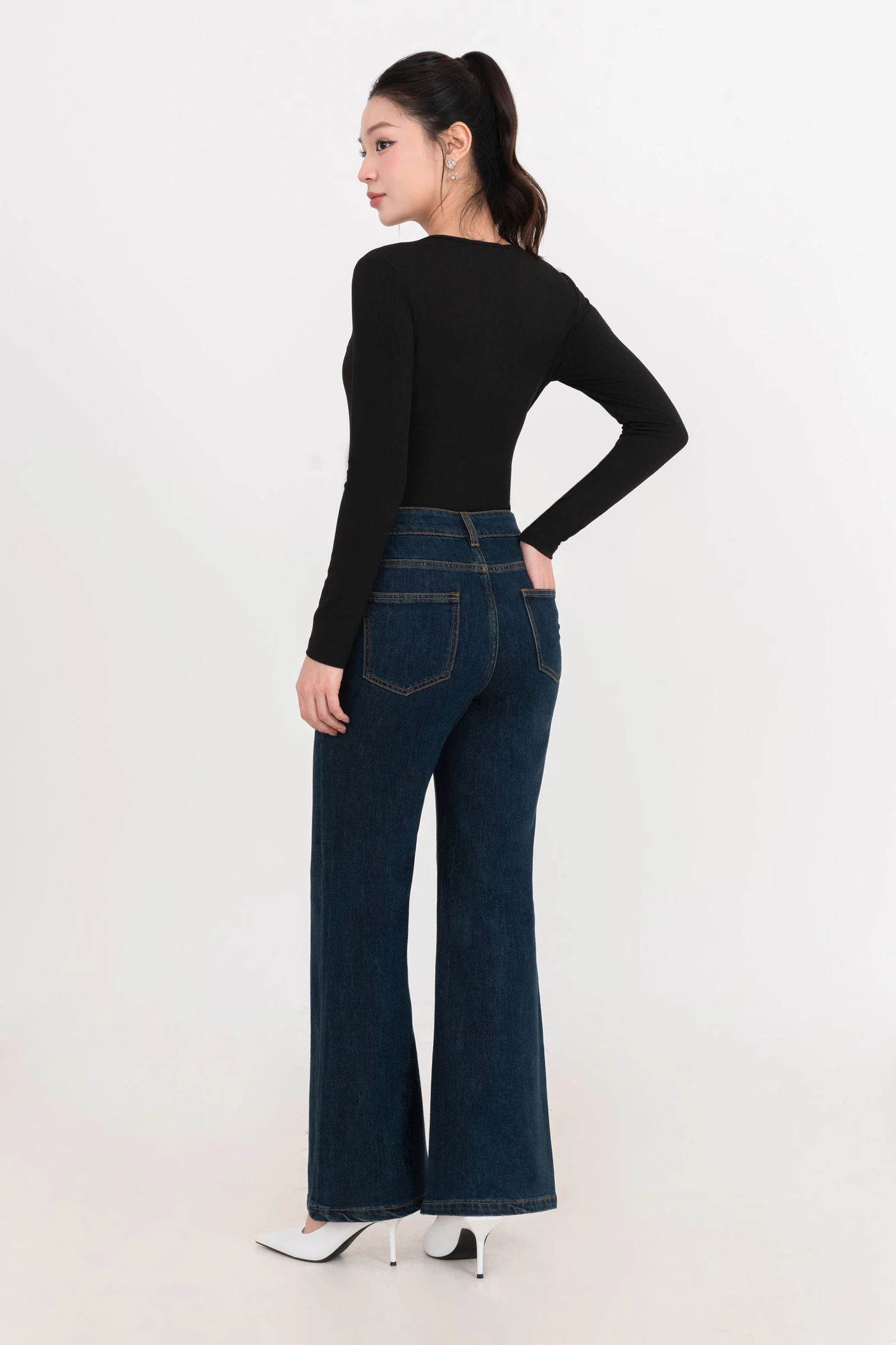 Quần jeans ống loe Retro Flare