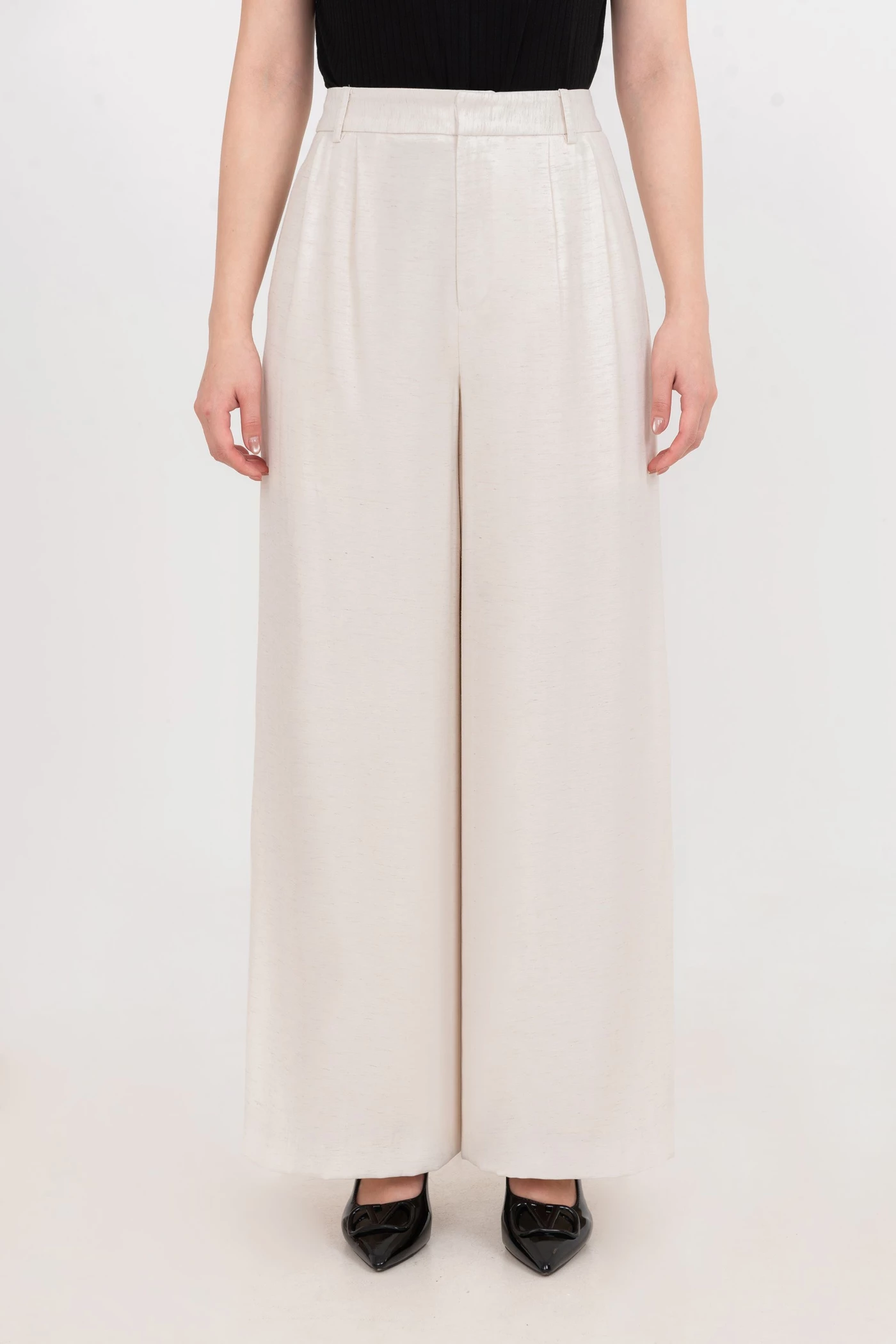 Quần tây dáng suông Melange