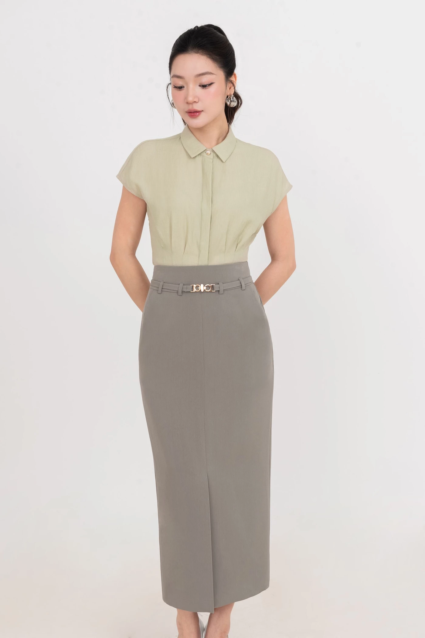 Chân váy bút chì dáng dài Refined