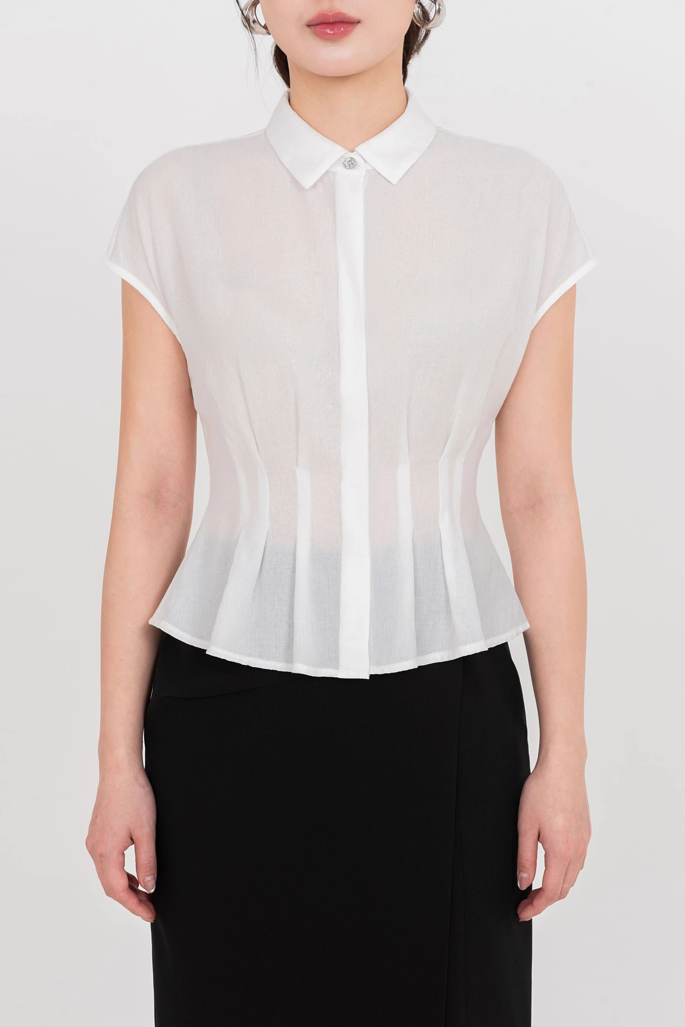 Áo sơ mi xếp ly Tencel thanh lụa