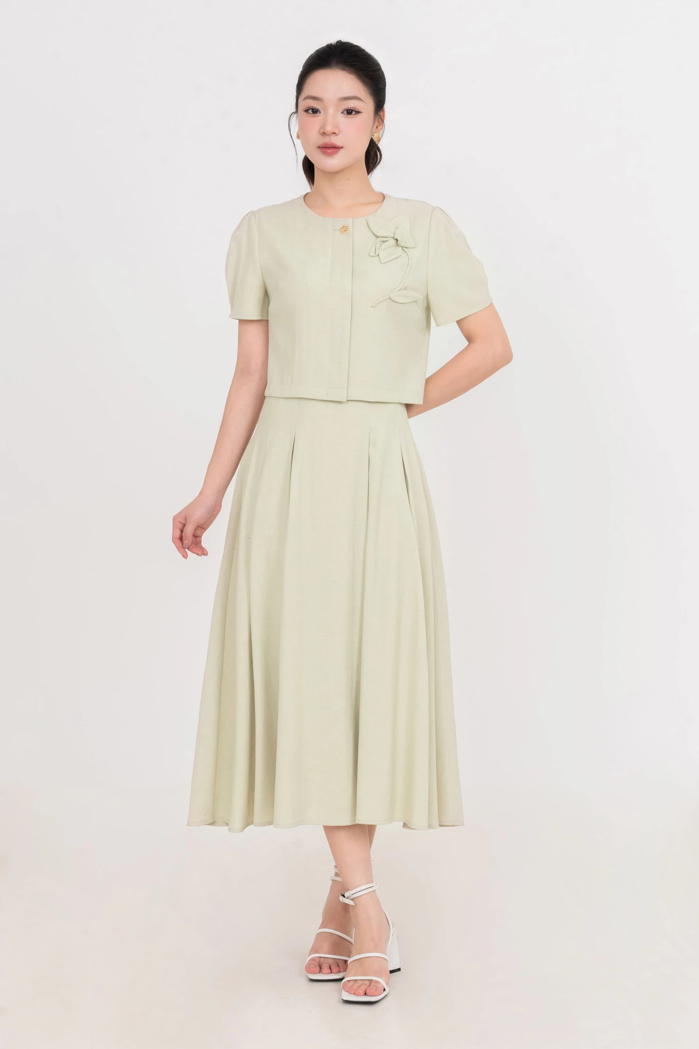 Chân váy xếp ly dài Soft Flow