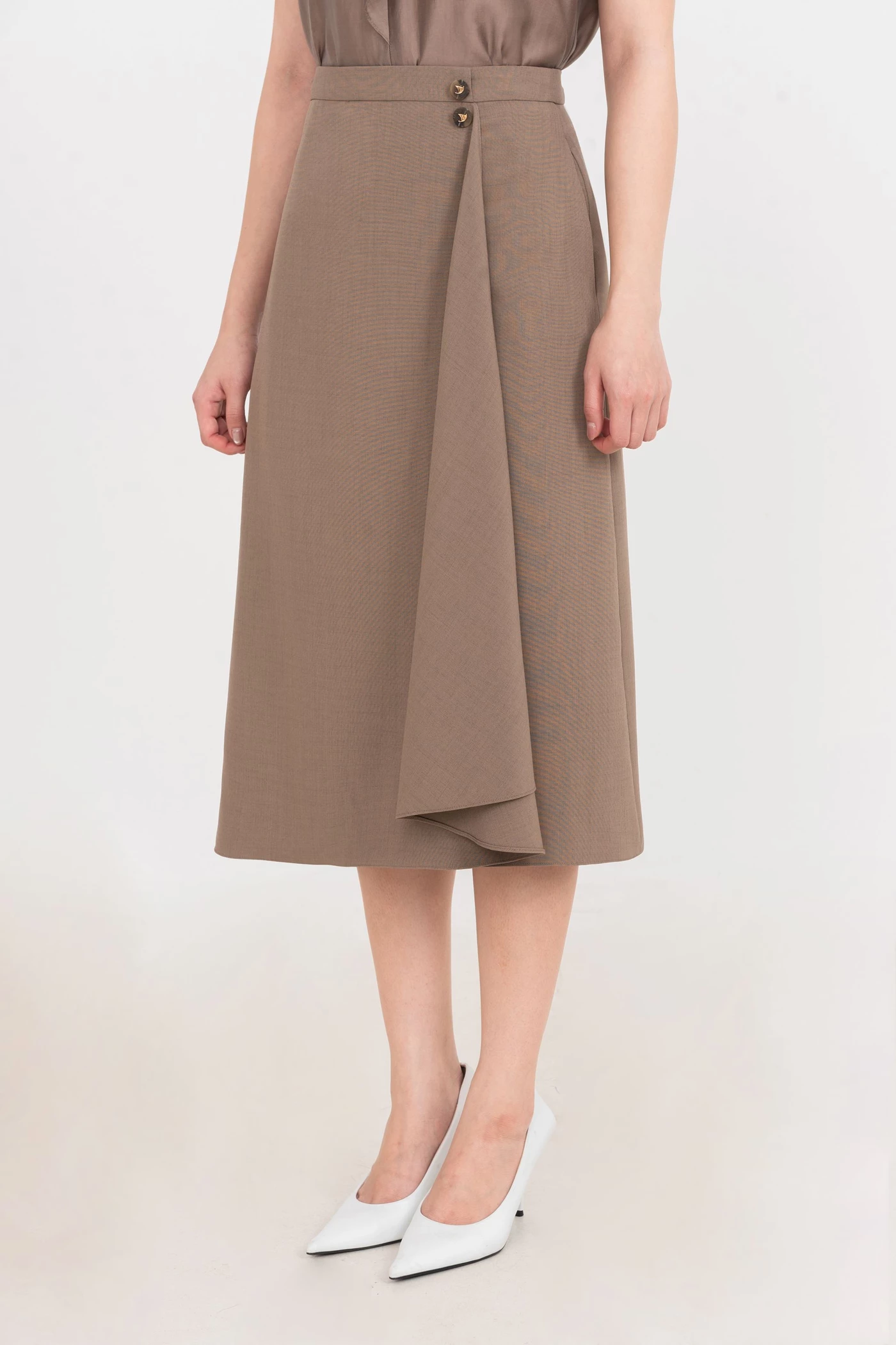 Chân váy xếp ly Mocha Brown