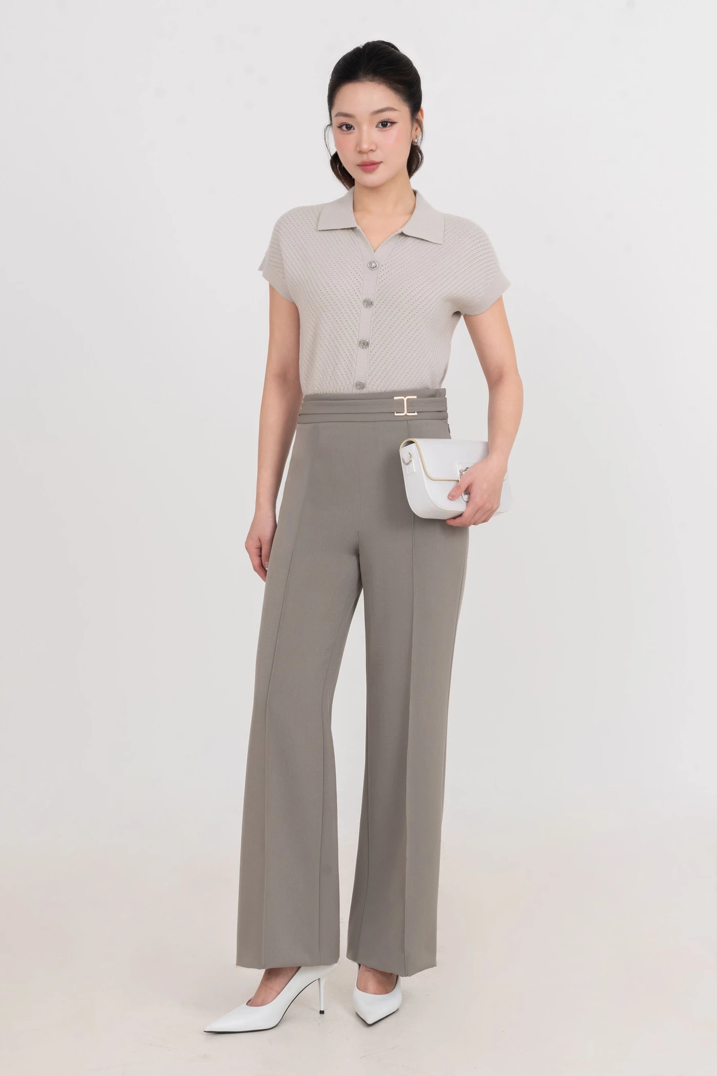 Áo len sợi đan chéo