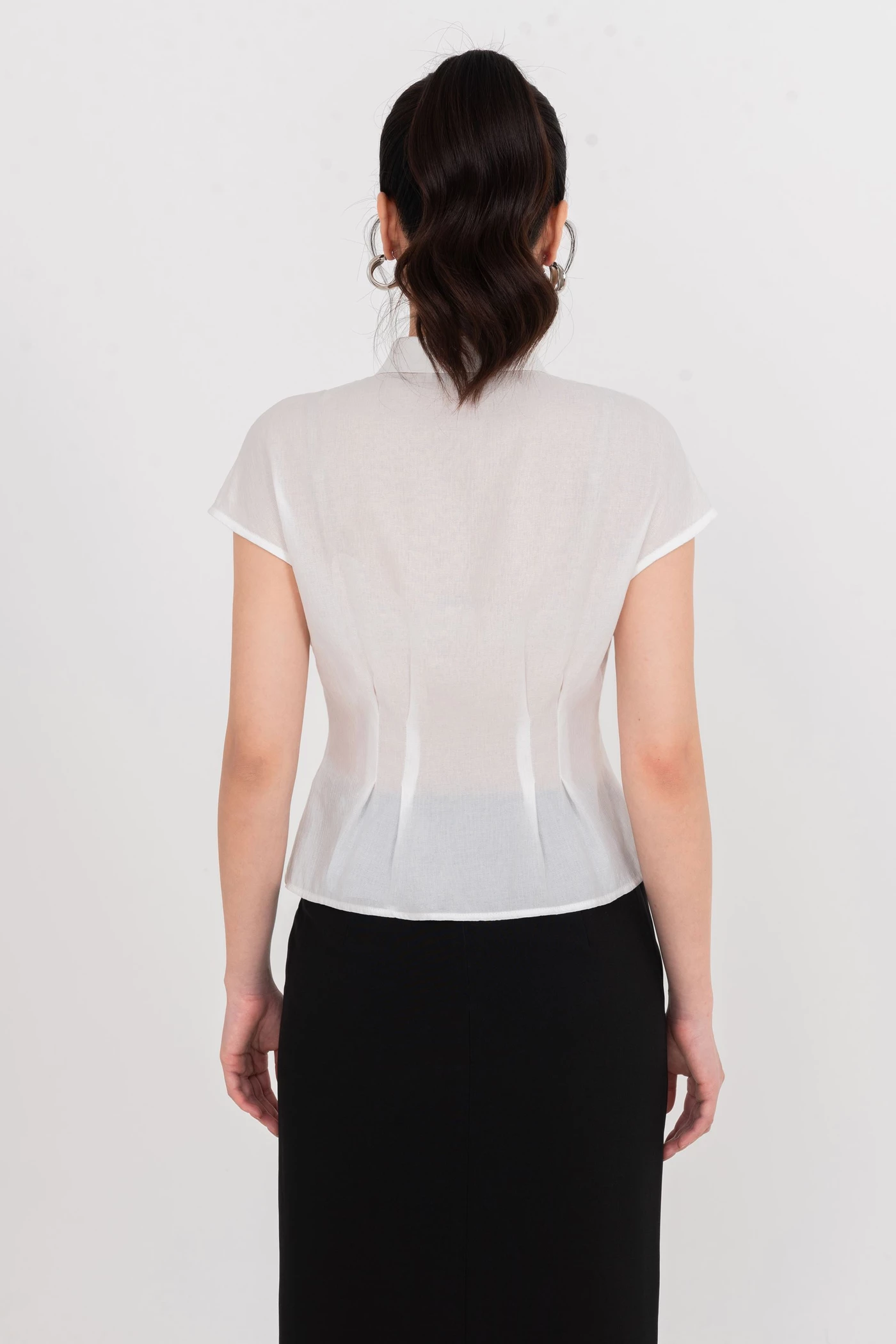 Áo sơ mi xếp ly Tencel thanh lụa