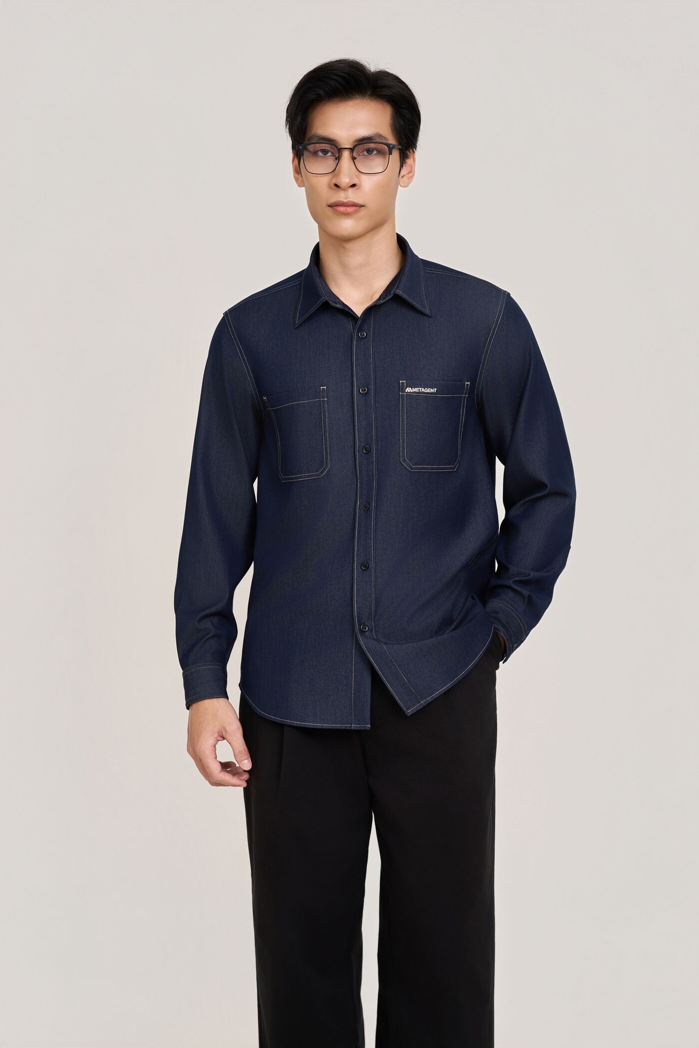 Áo sơ mi Denim Cross