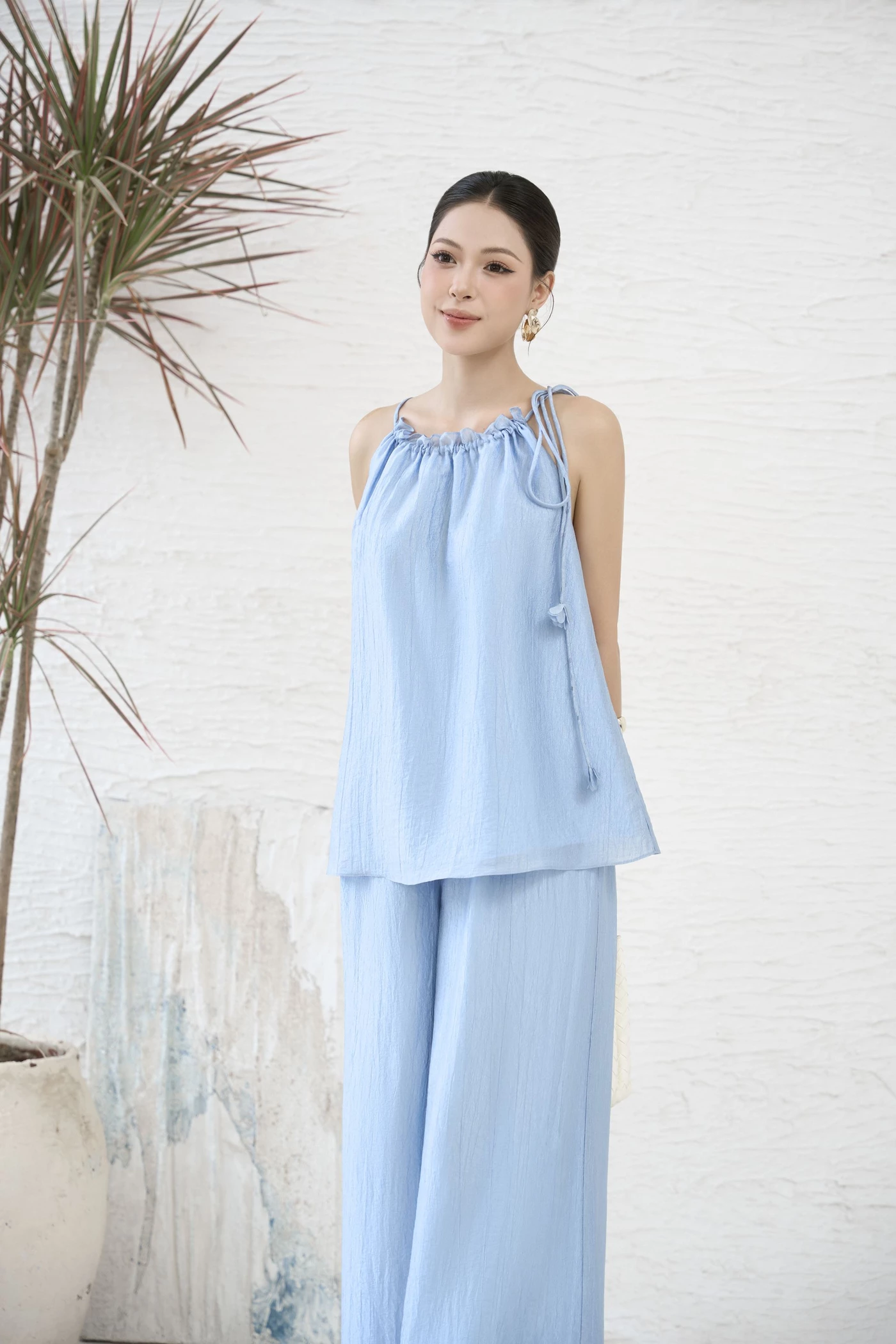 Áo kiểu buộc dây Blue Horizon