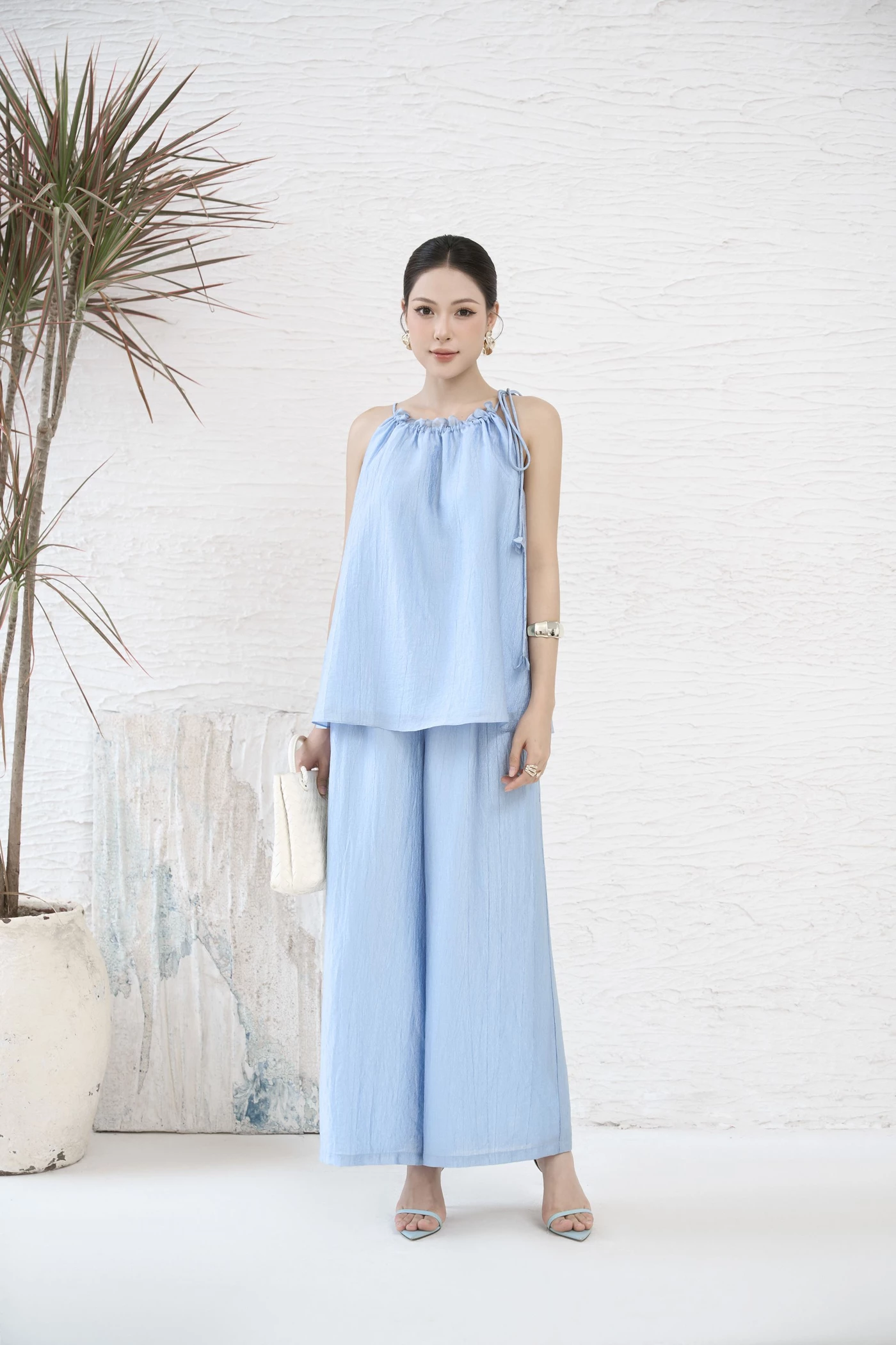 Áo kiểu buộc dây Blue Horizon