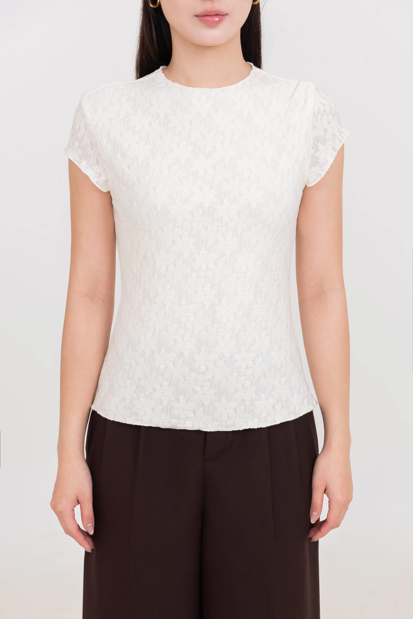 Áo thun dệt vân Floral