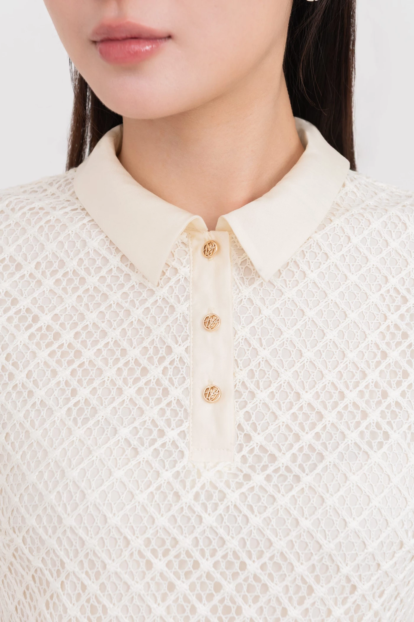 Áo cánh Polo phối ren