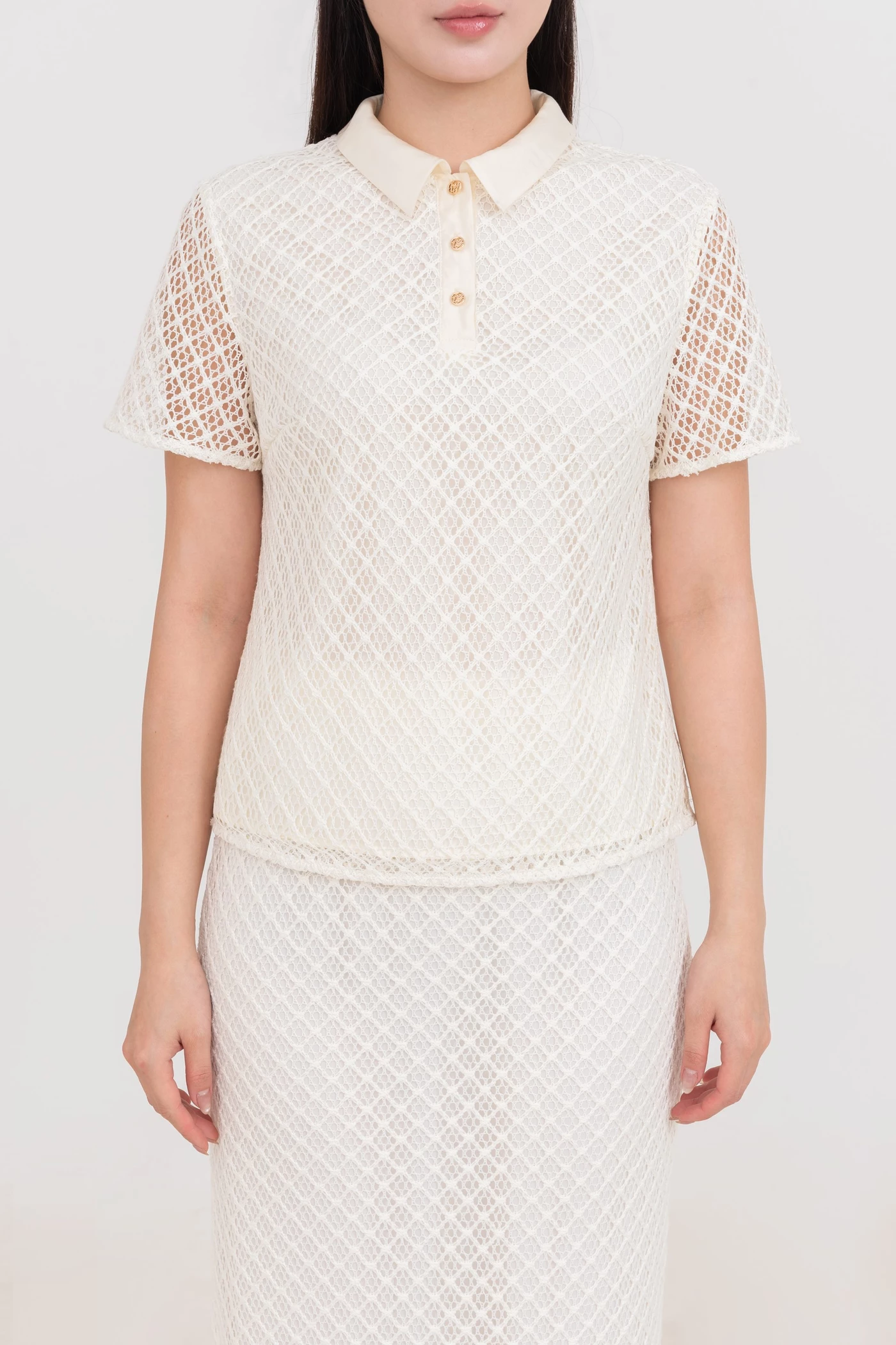 Áo cánh Polo phối ren