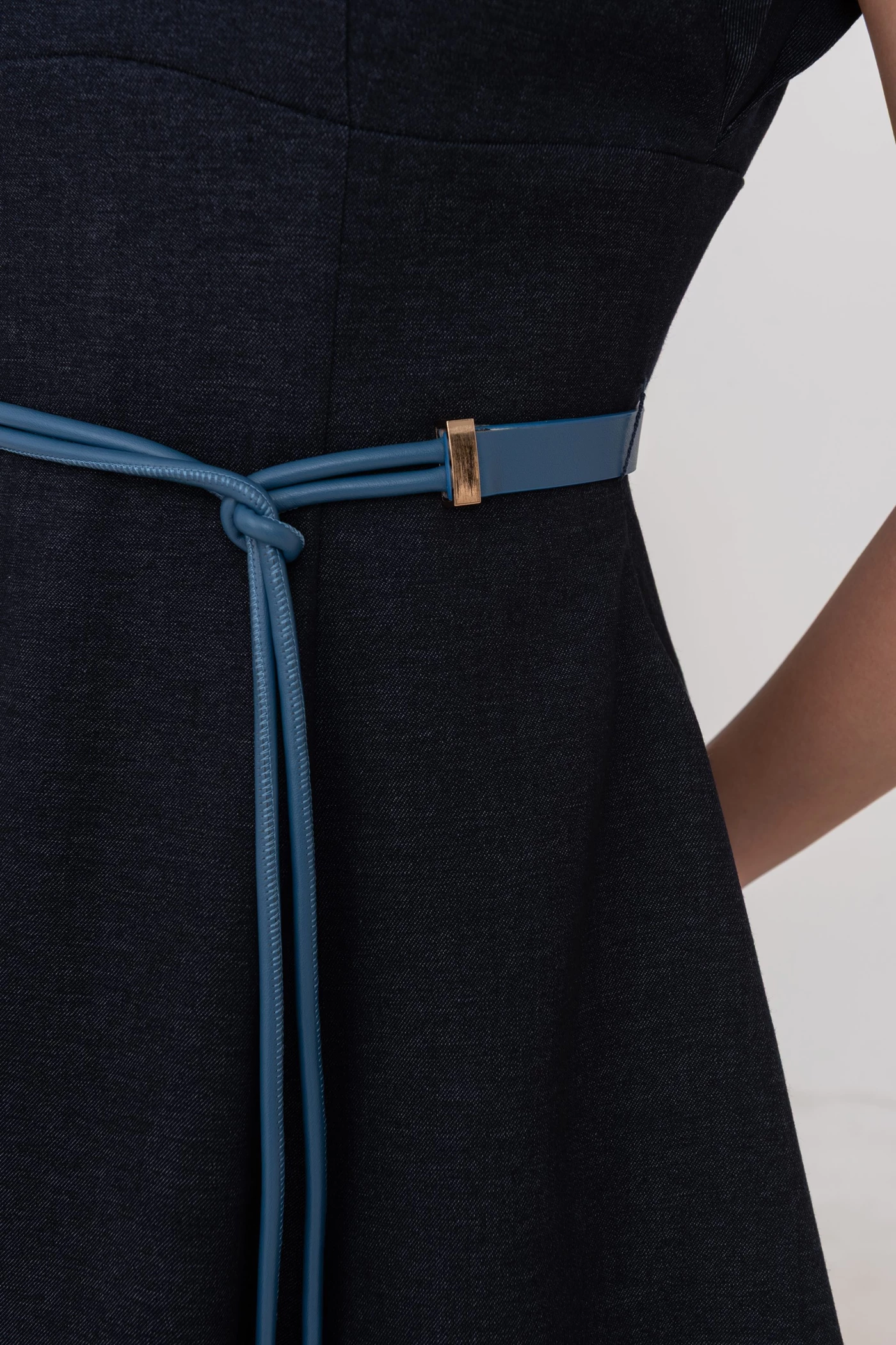 Đầm xòe Denim tay hến