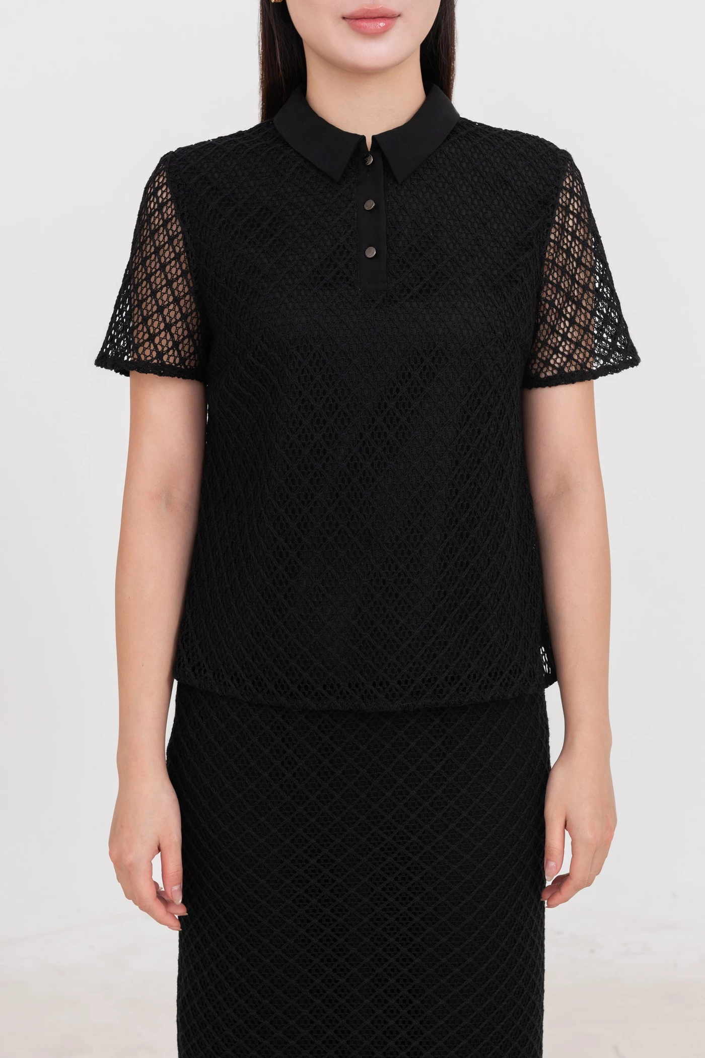 Áo cánh Polo phối ren