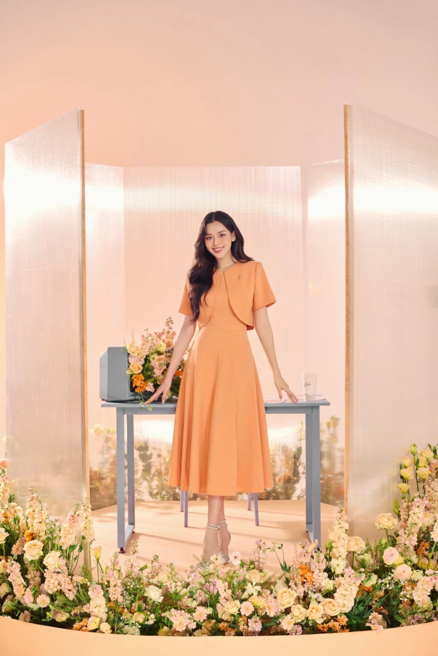 Đầm xòe công sở Peony