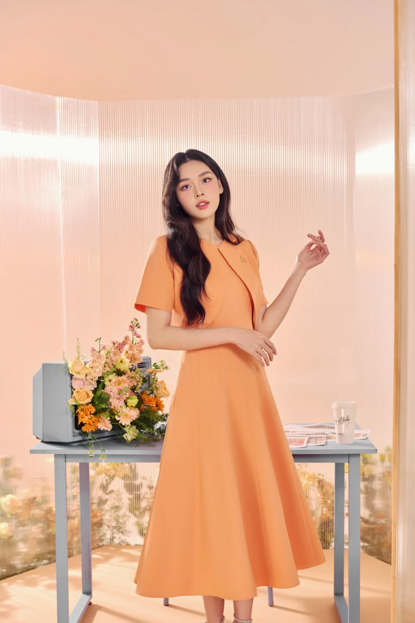 Đầm xòe công sở Peony