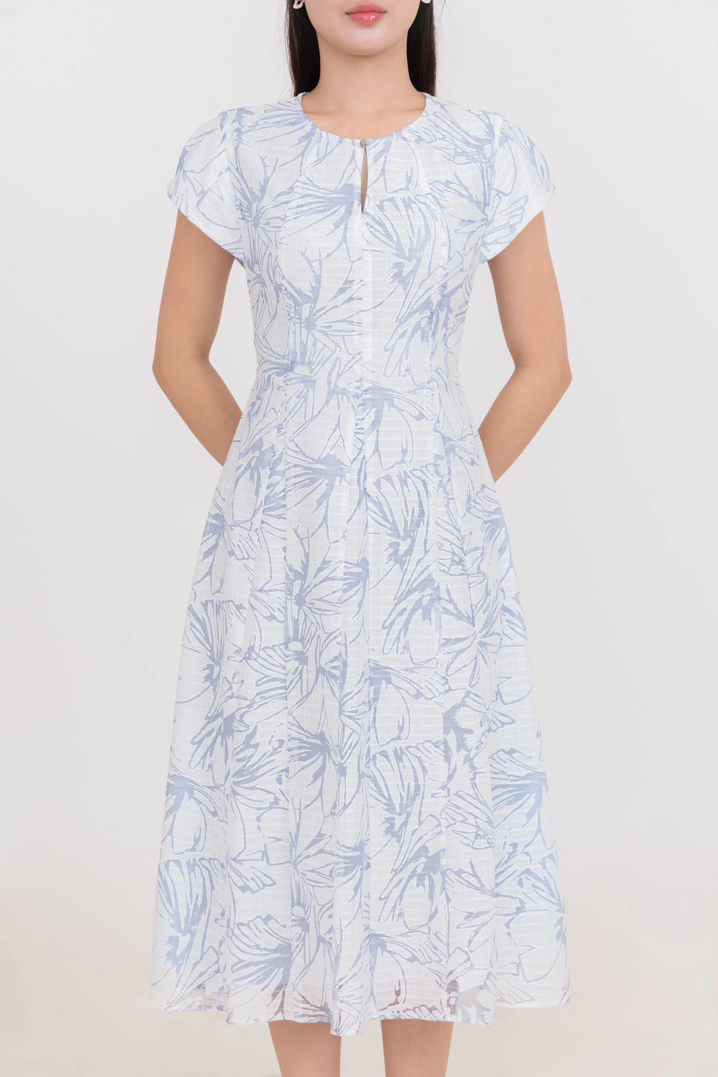 Đầm xòe họa tiết Ocean Whisper