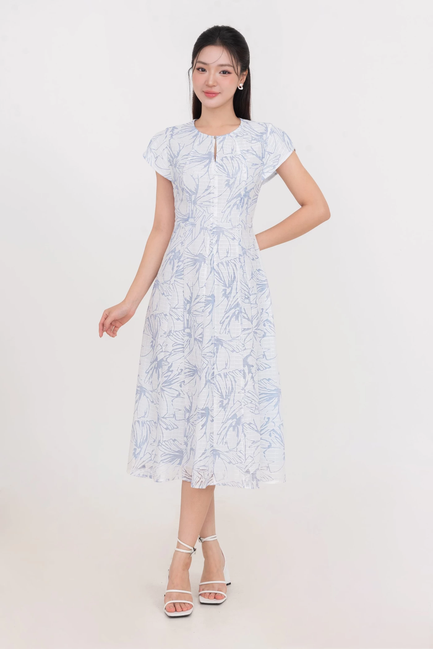 Đầm xòe họa tiết Ocean Whisper