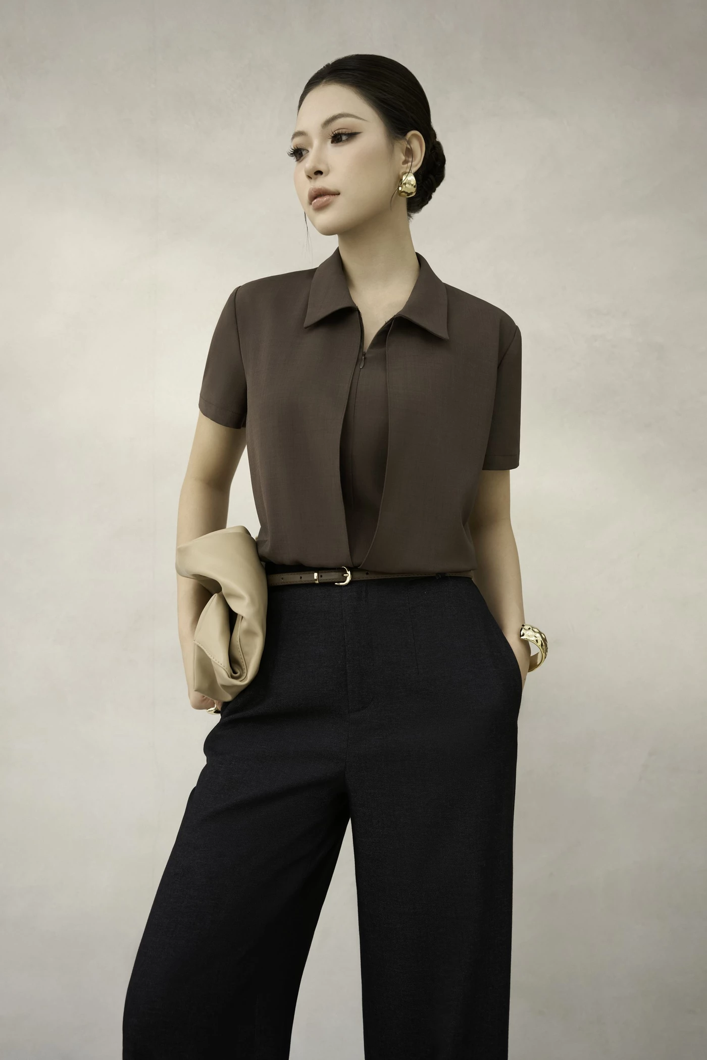 Áo sơ mi bo gấu Horizon