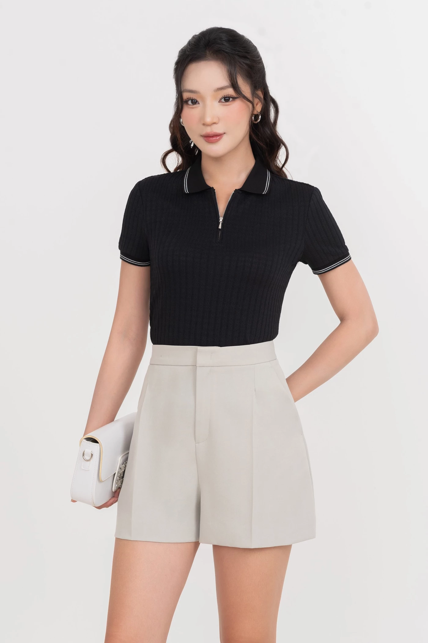 Quần shorts Clean Gray