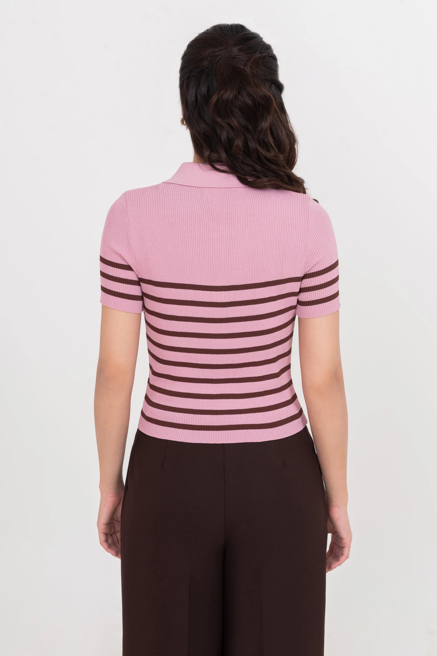 Áo len Polo kẻ ngang