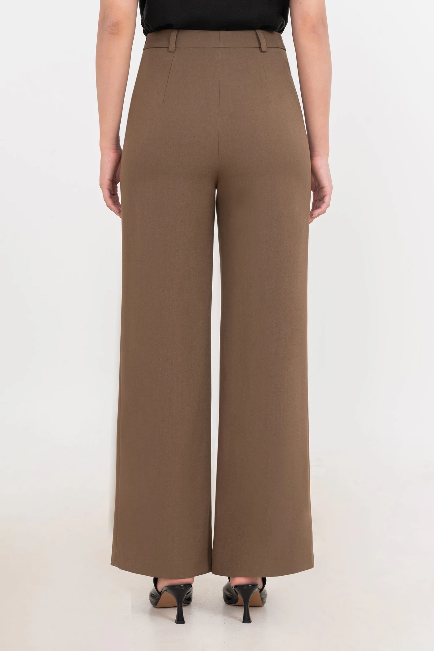 Quần Tây suông nâu rêu