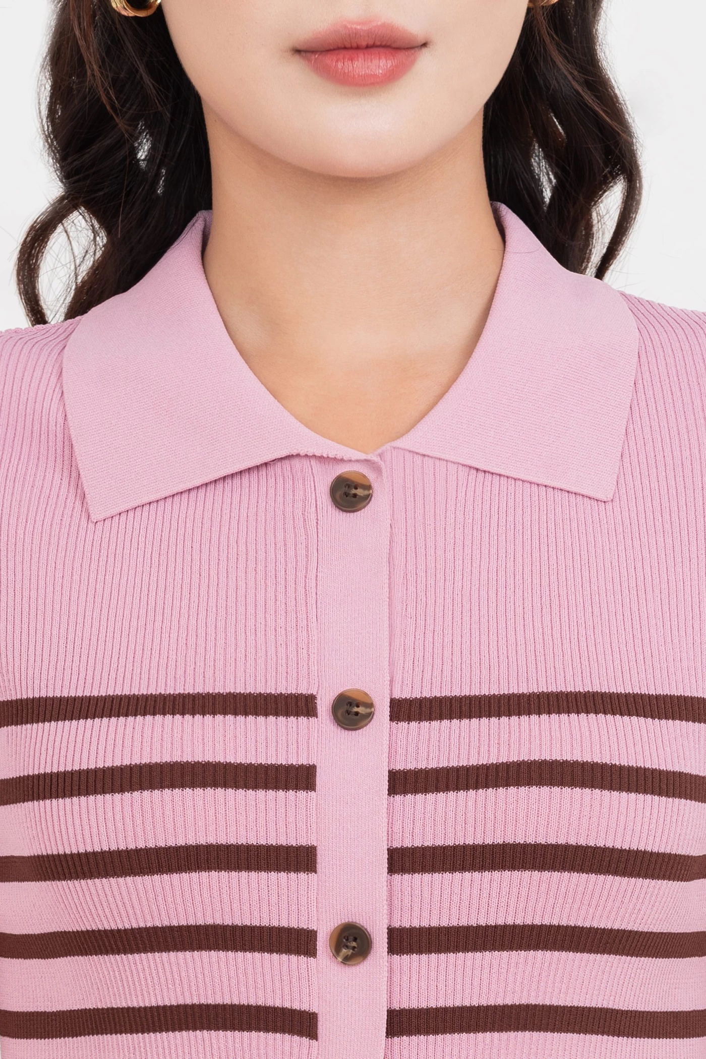 Áo len Polo kẻ ngang