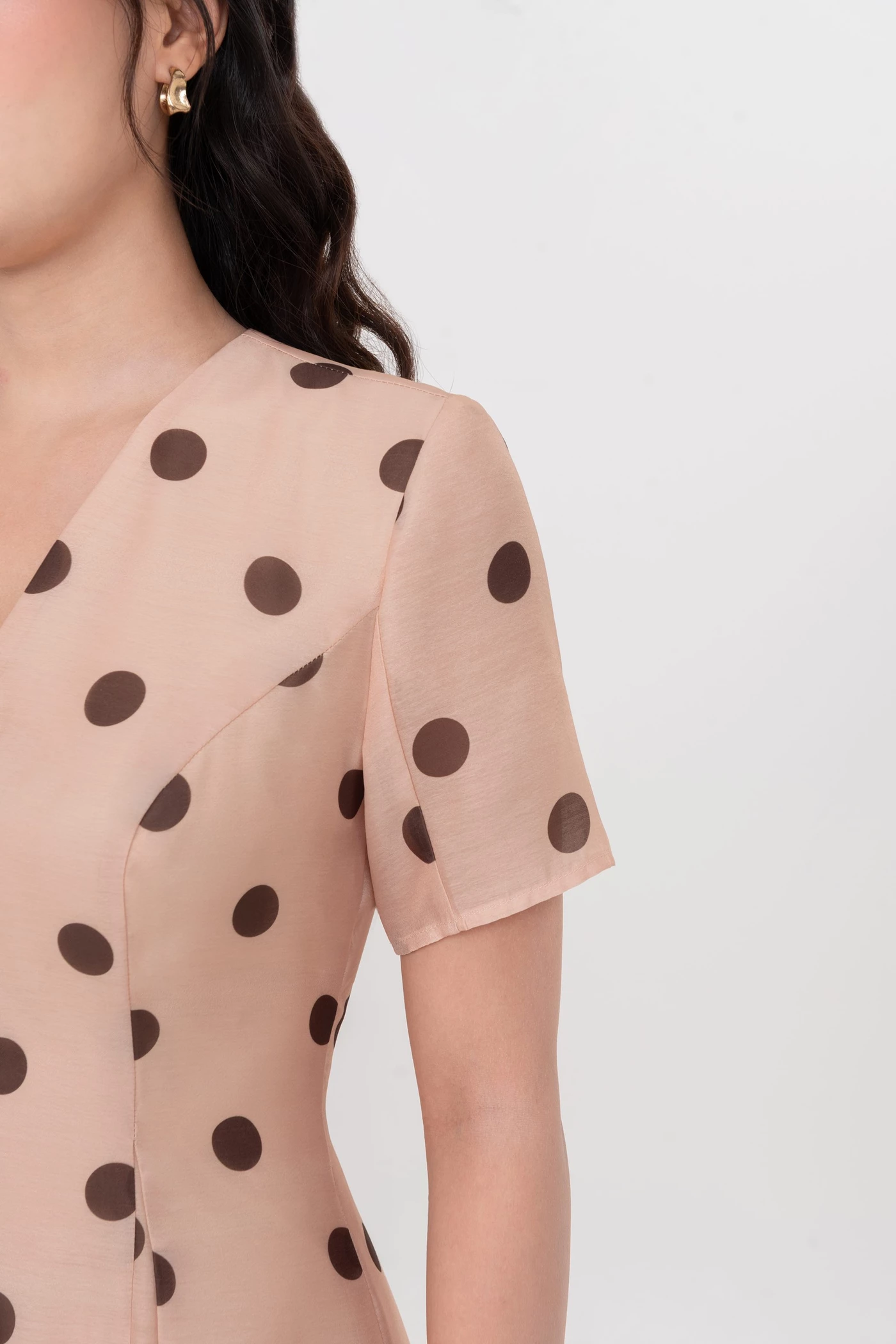 Đầm lụa xòe chấm bi