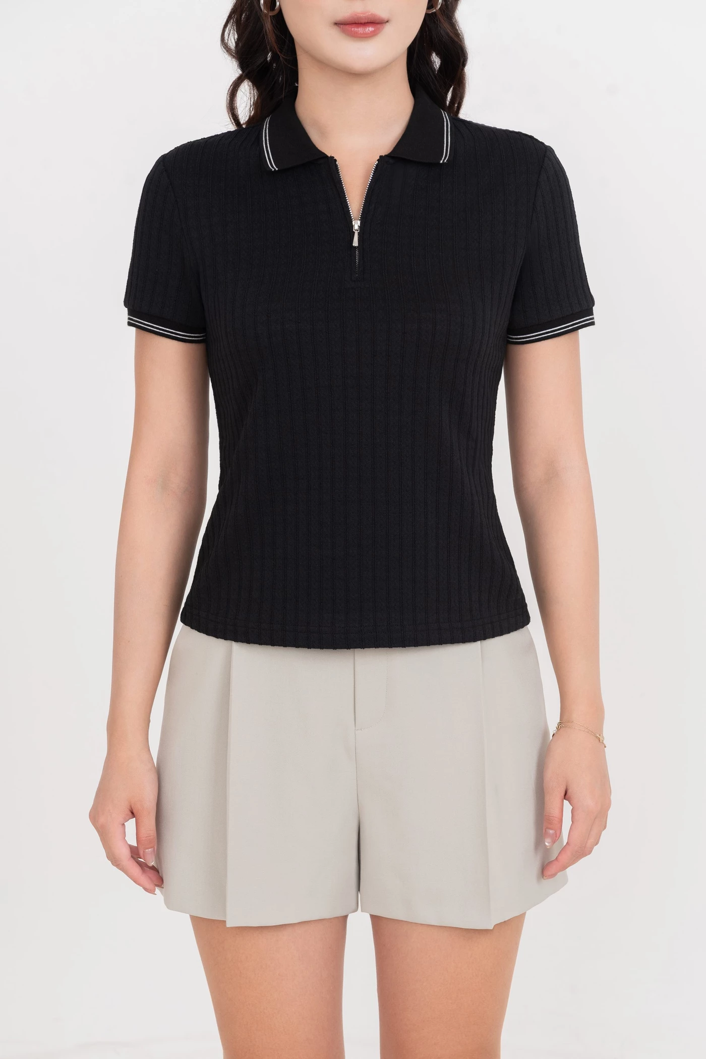 Áo thun Polo ôm mix khóa