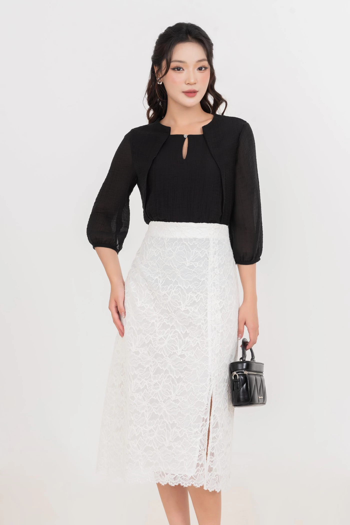 Áo sơ mi Chiffon sheer