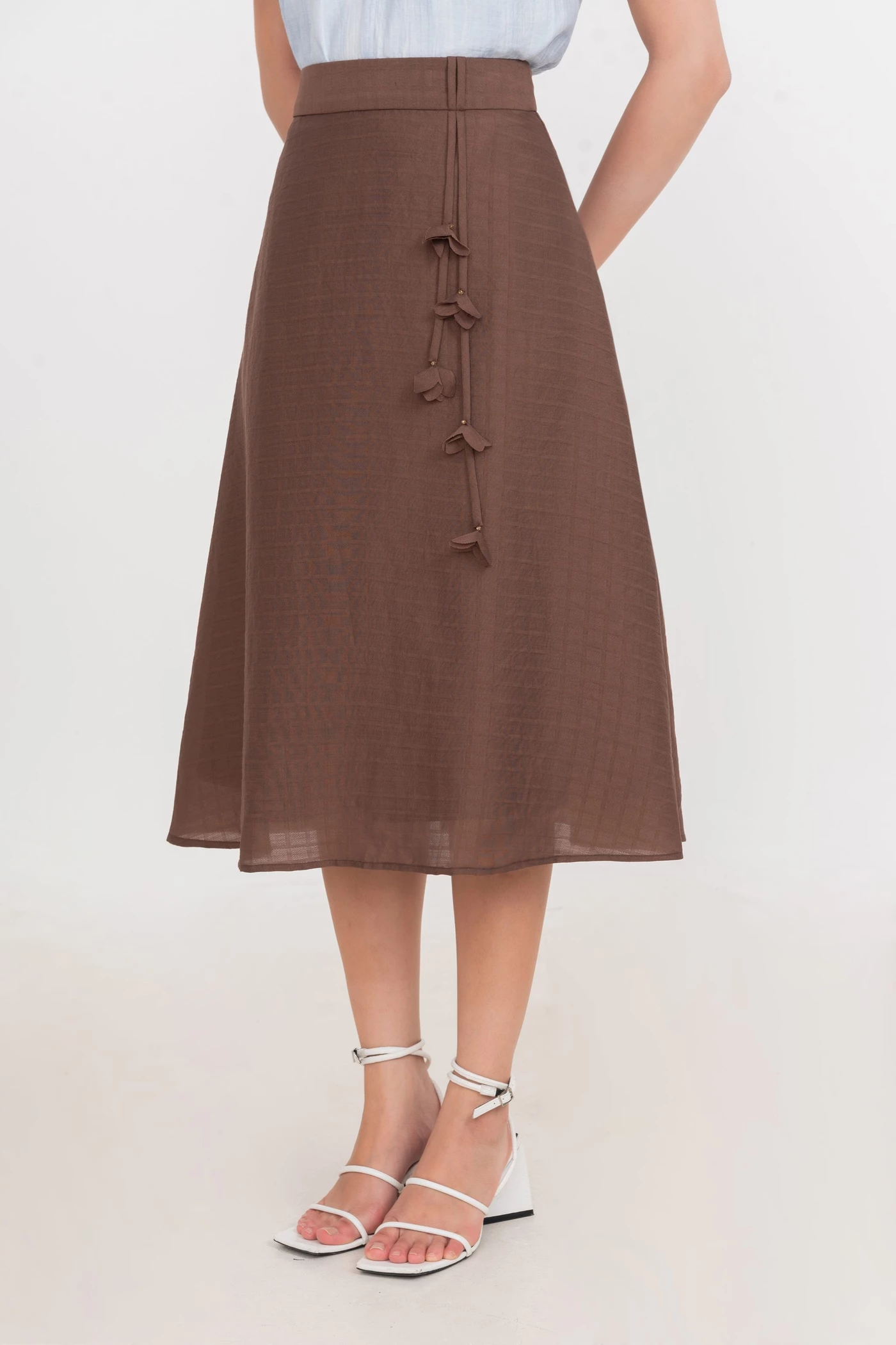 Chân váy lụa Summer Brown