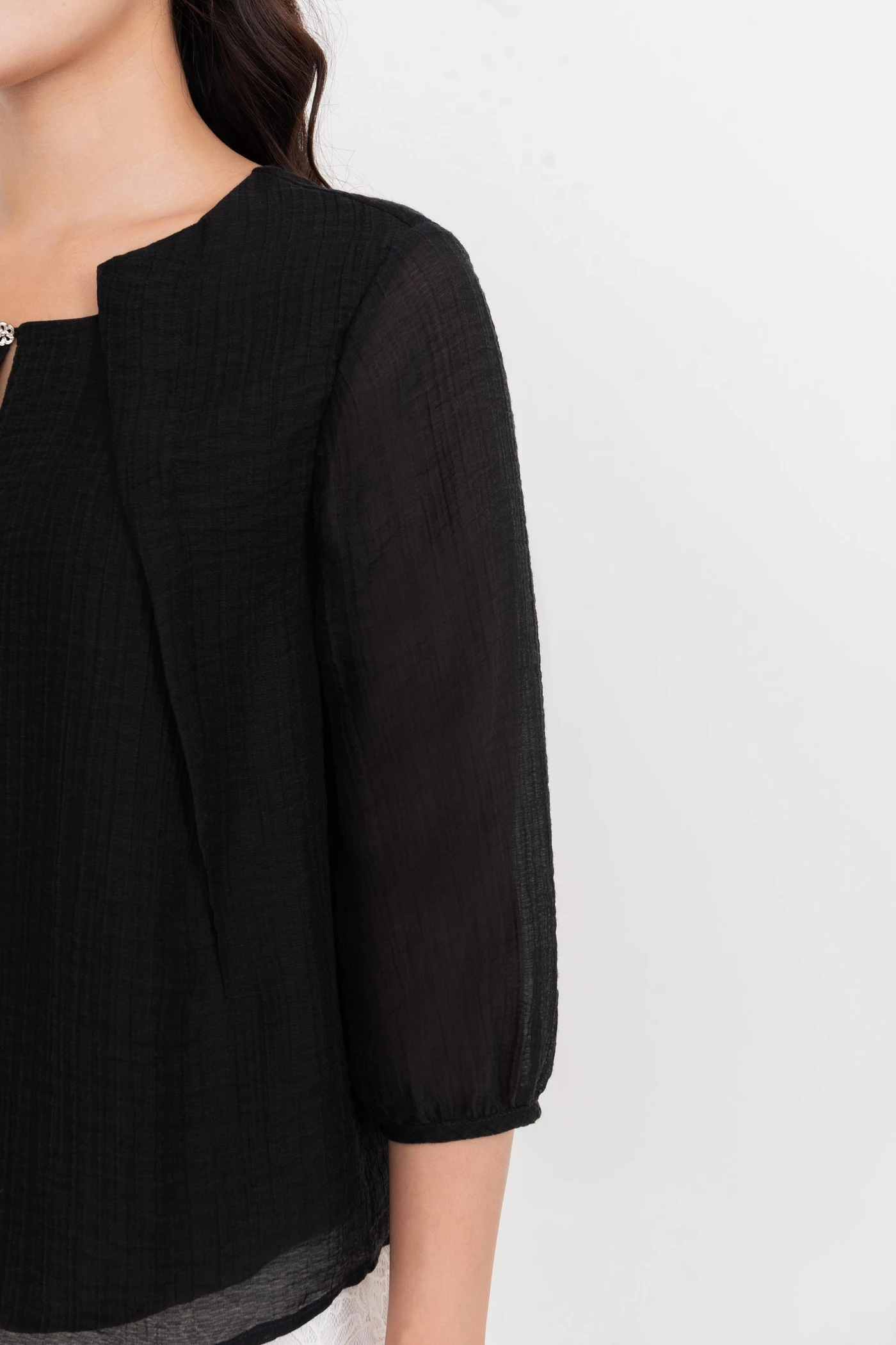 Áo sơ mi Chiffon sheer