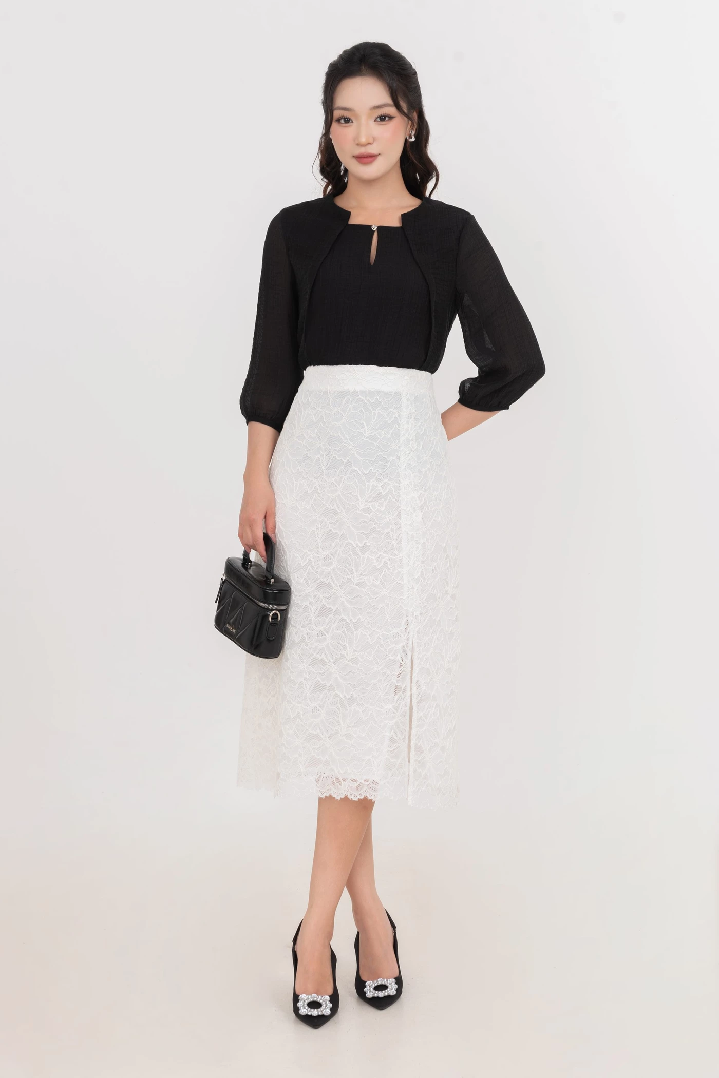 Áo sơ mi Chiffon sheer