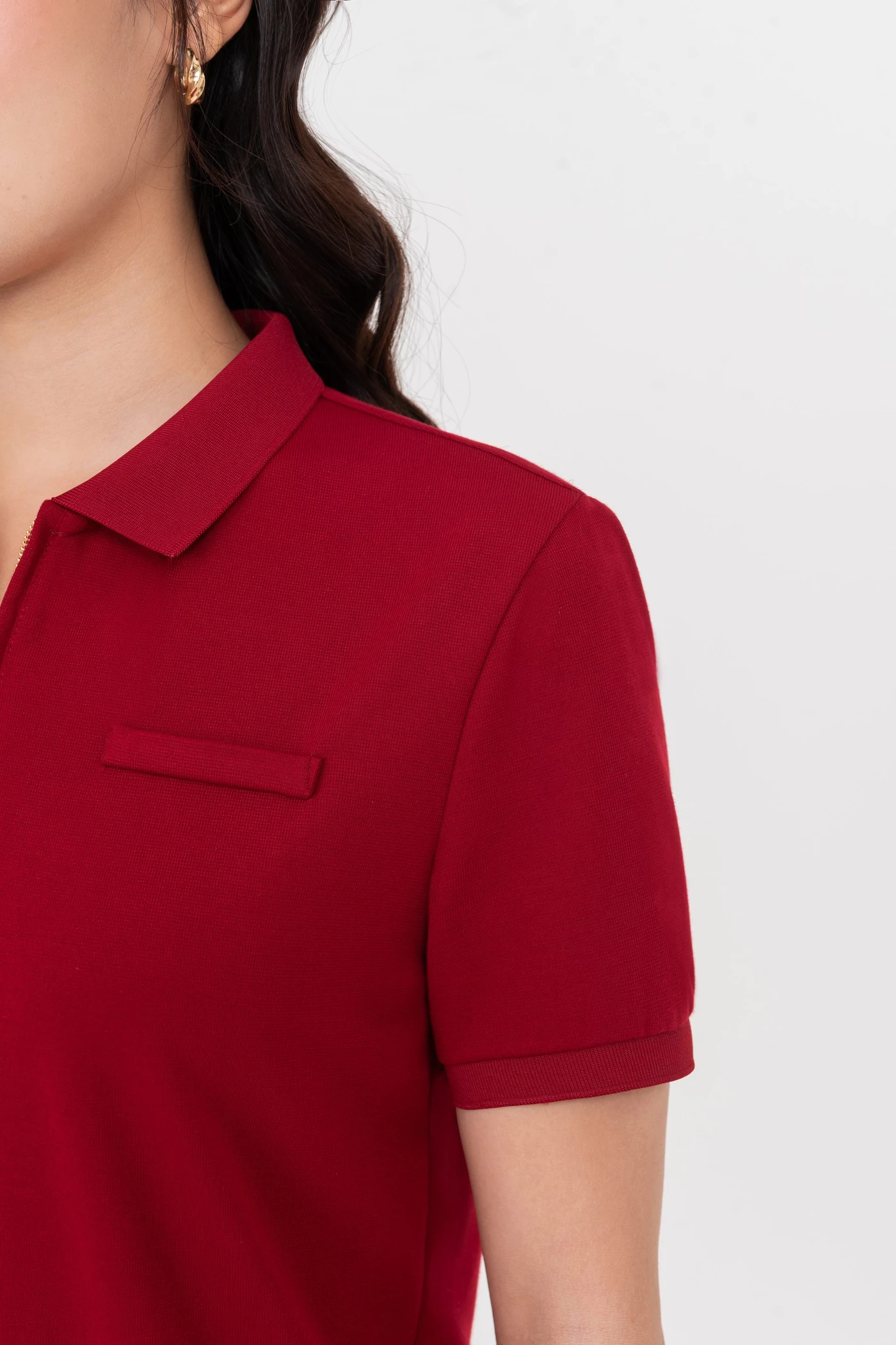 Áo Polo mix cổ khóa