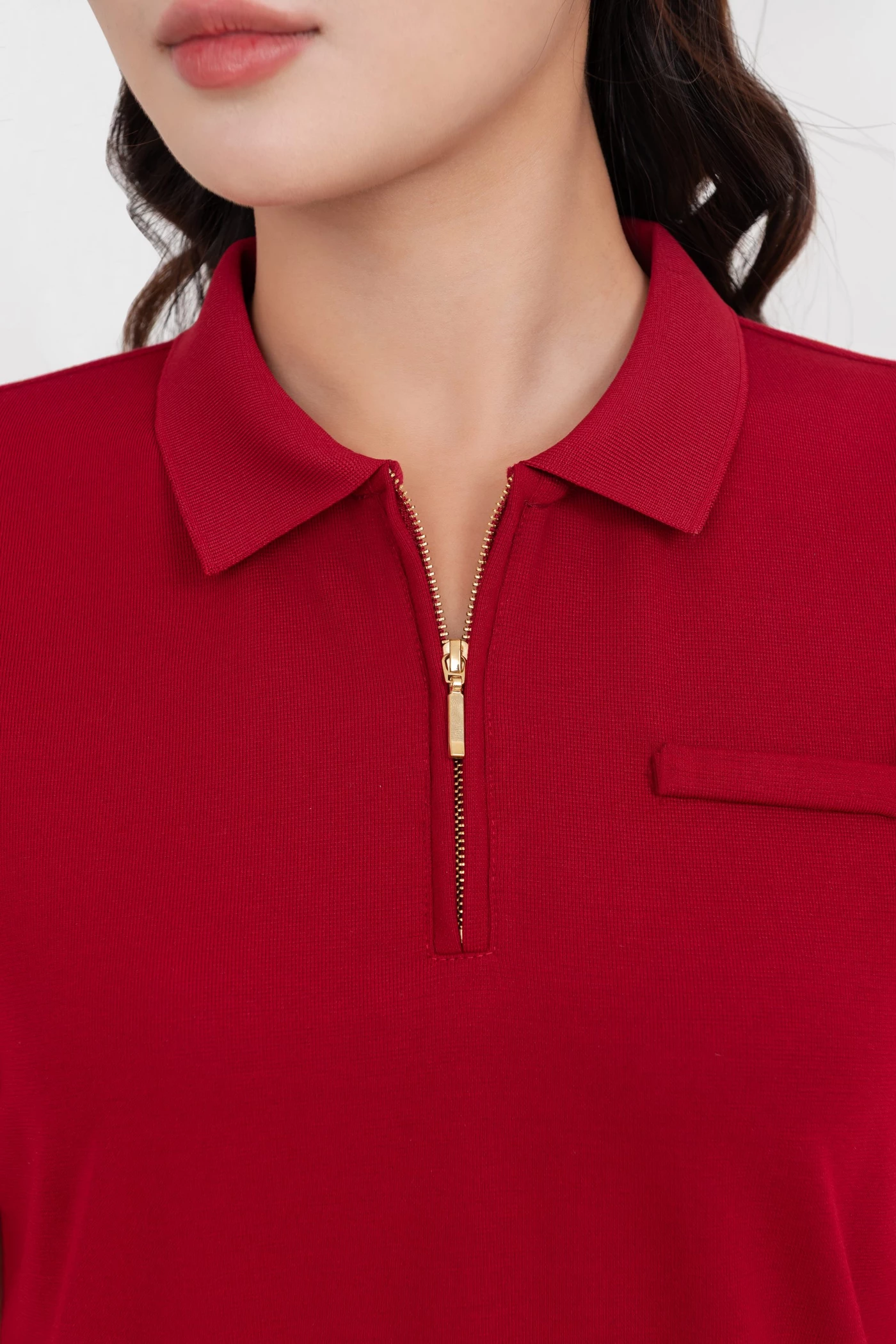Áo Polo mix cổ khóa