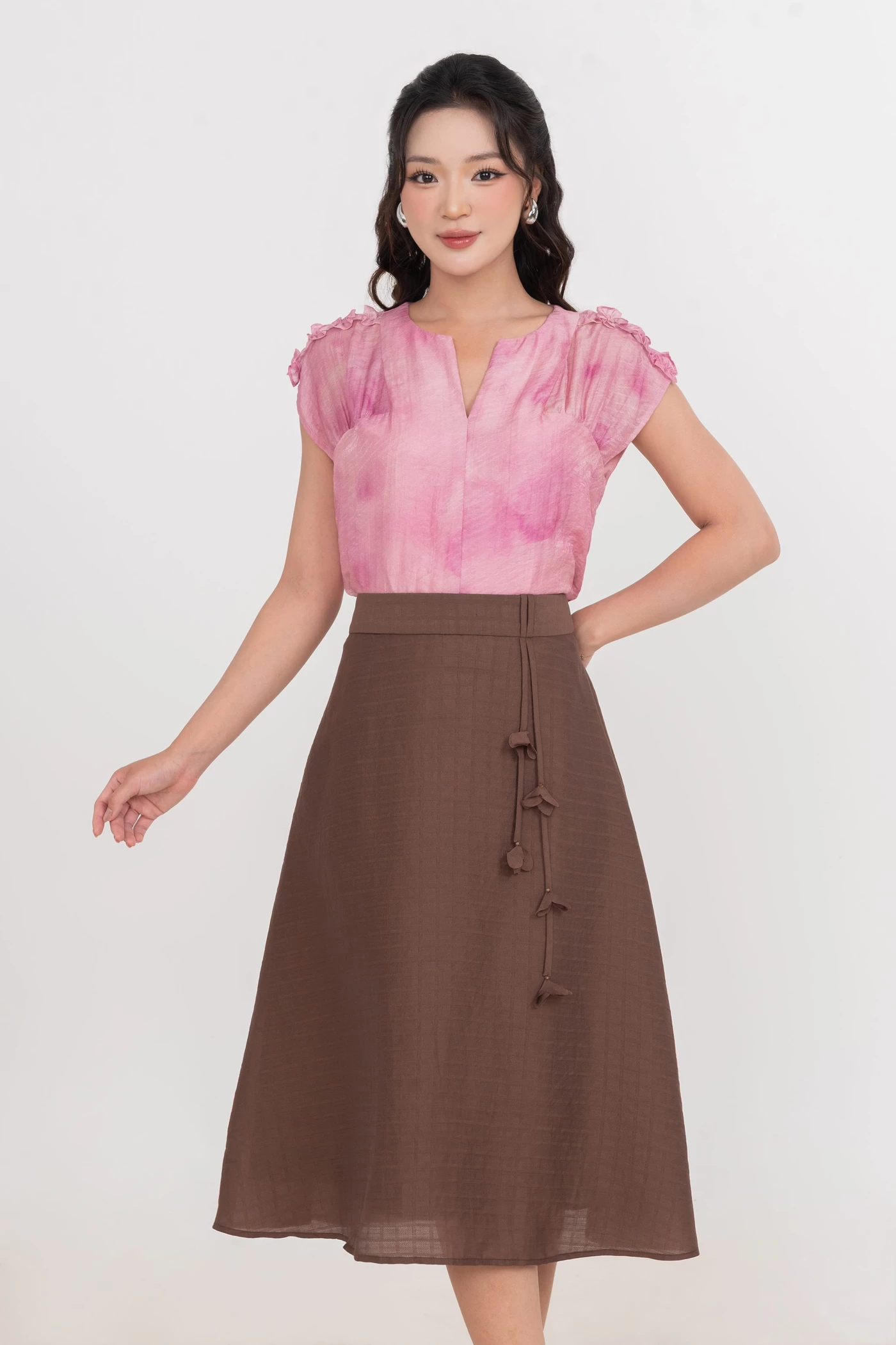 Áo sơ mi lụa tay hến