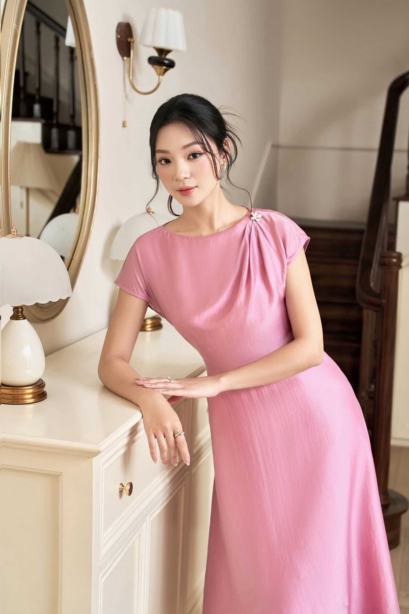 Đầm lụa Blush Petal