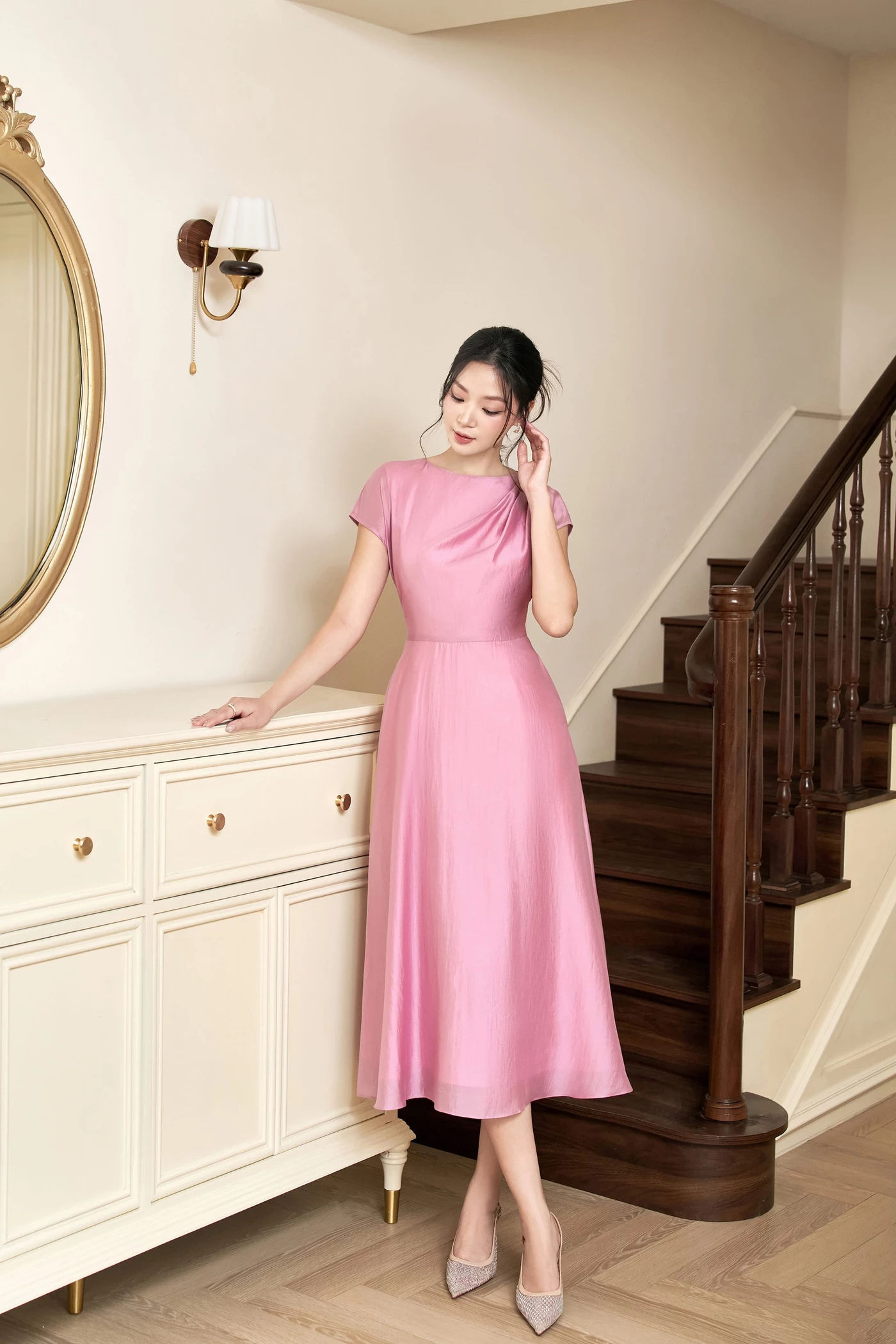 Đầm lụa Blush Petal