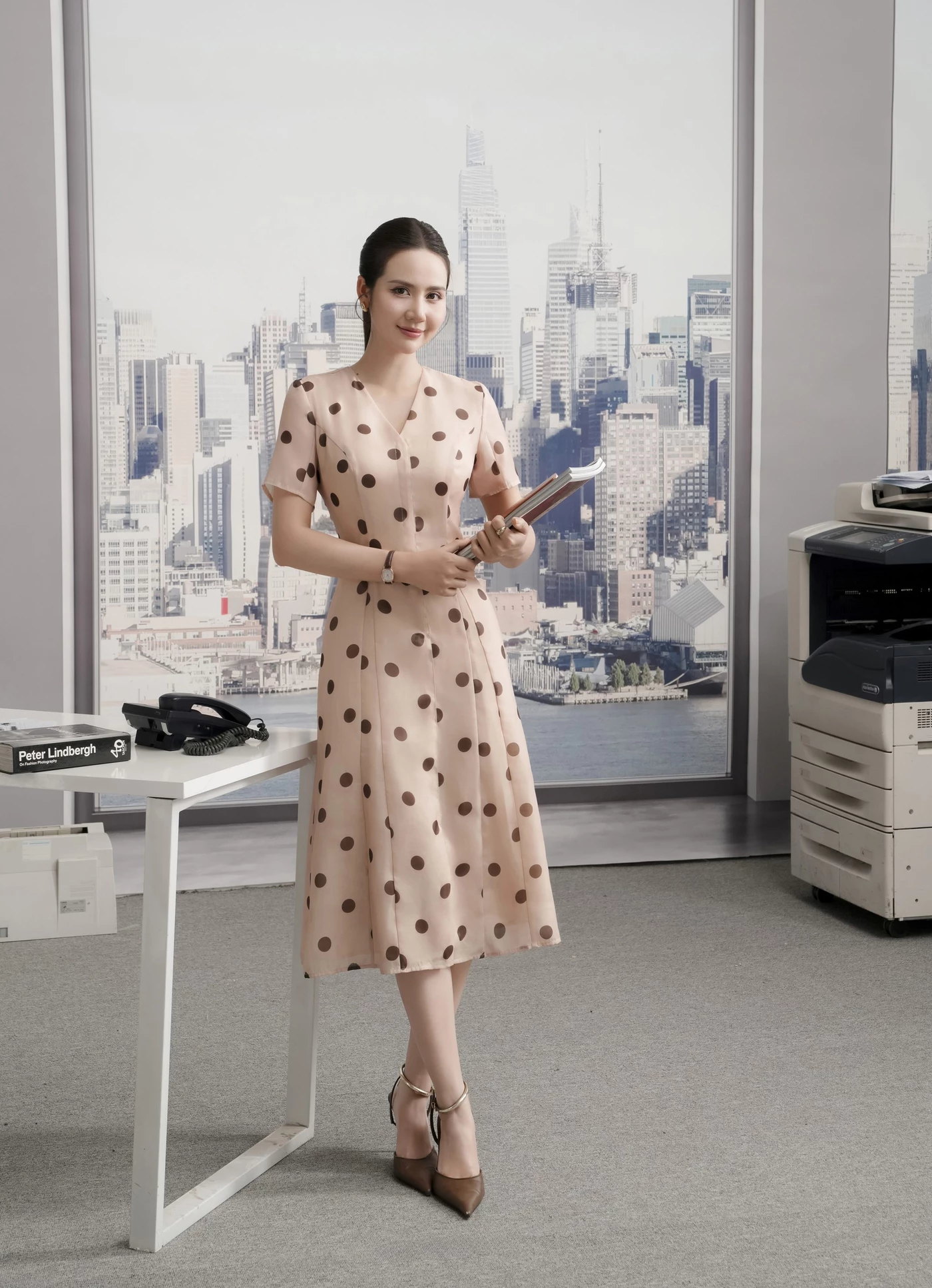 Đầm lụa Polka Grace