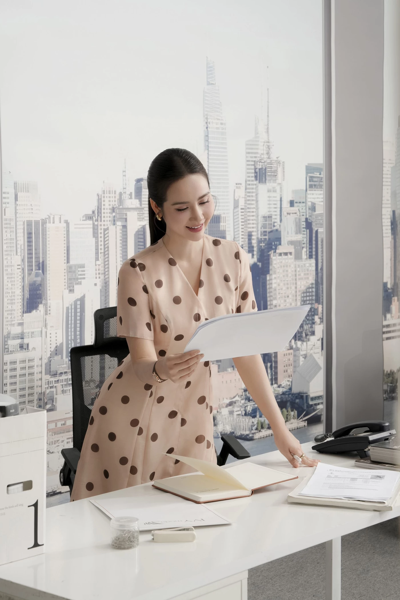 Đầm lụa Polka Grace