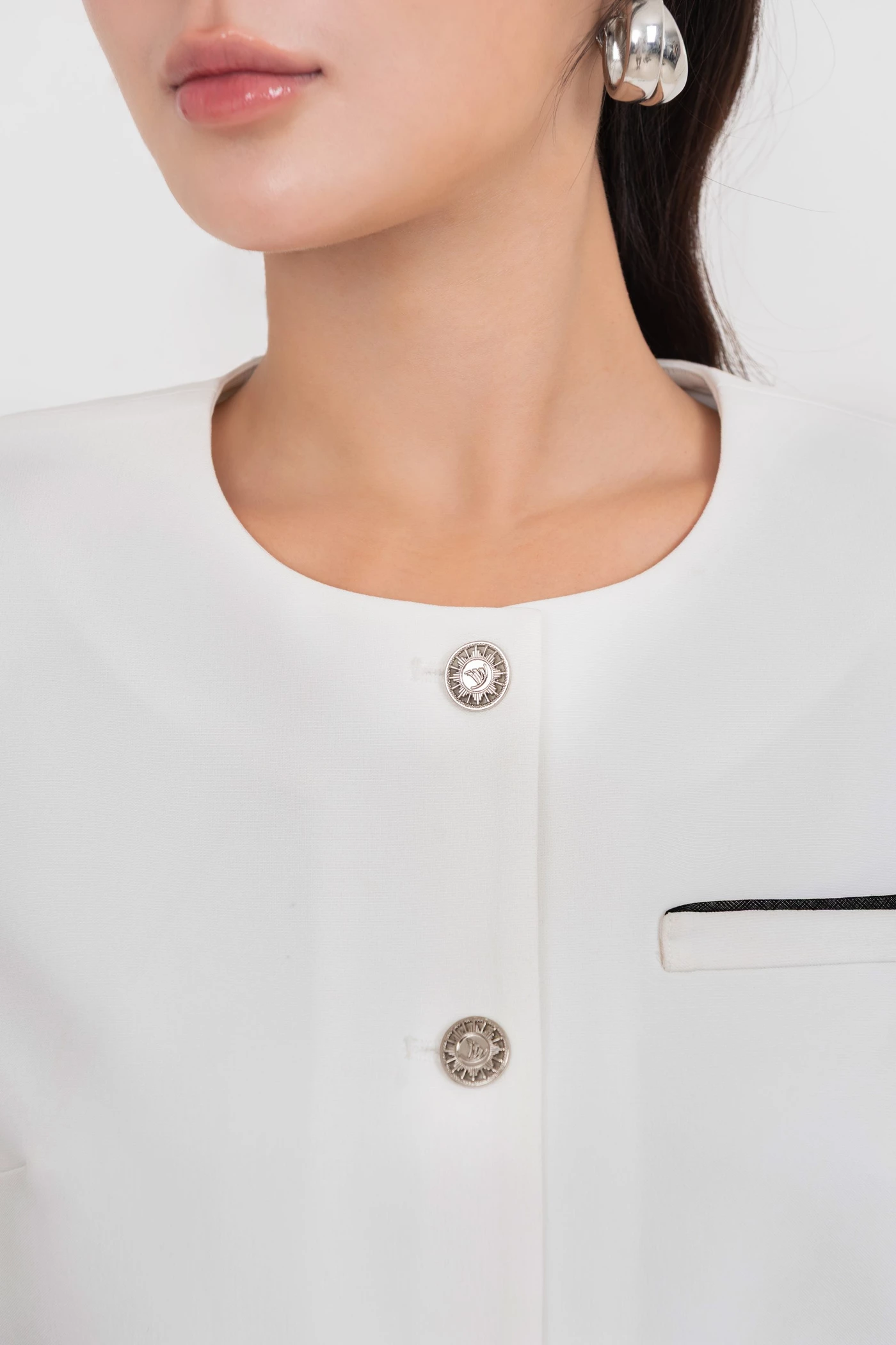 Áo vest Dewy White