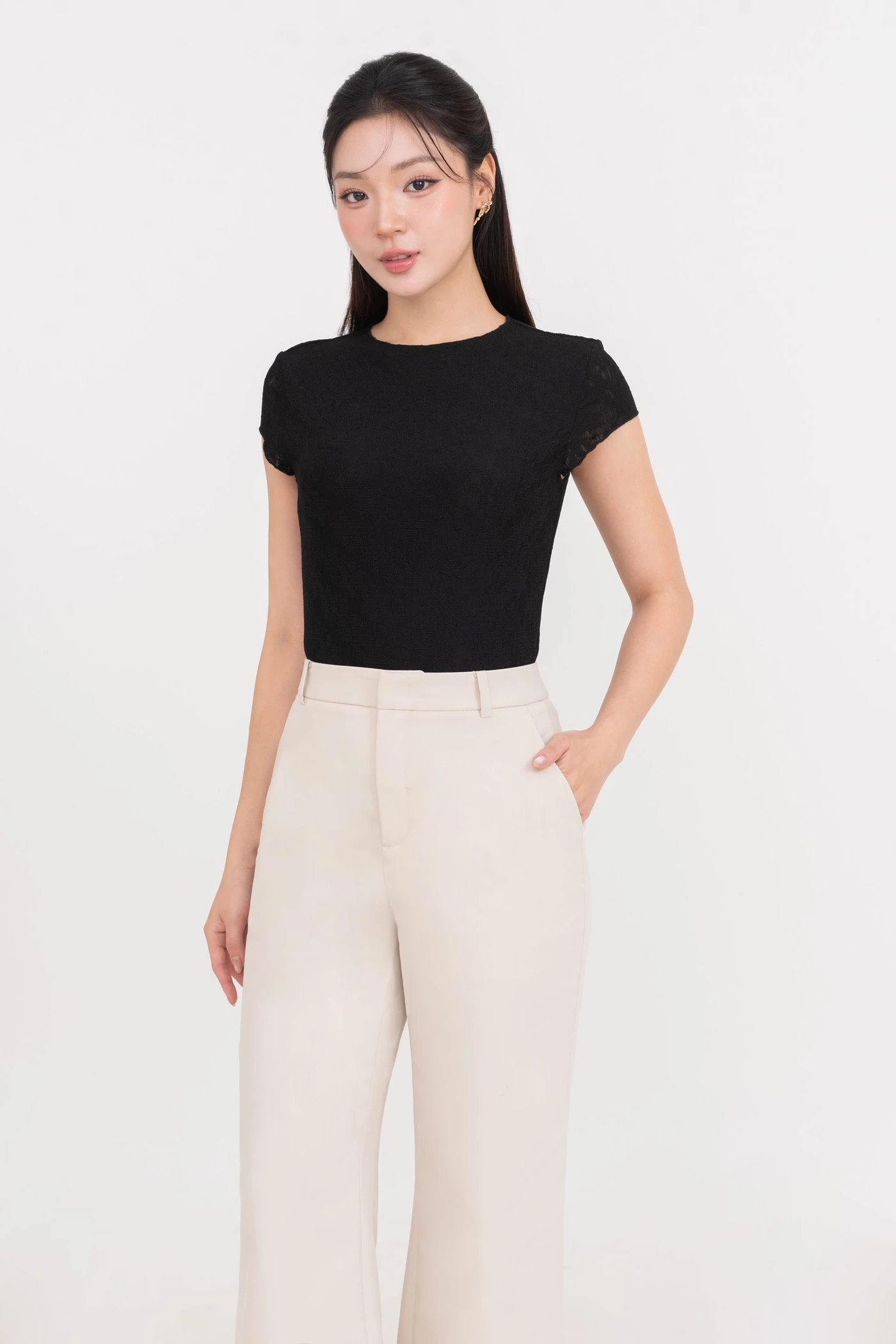 Áo thun dệt vân Floral
