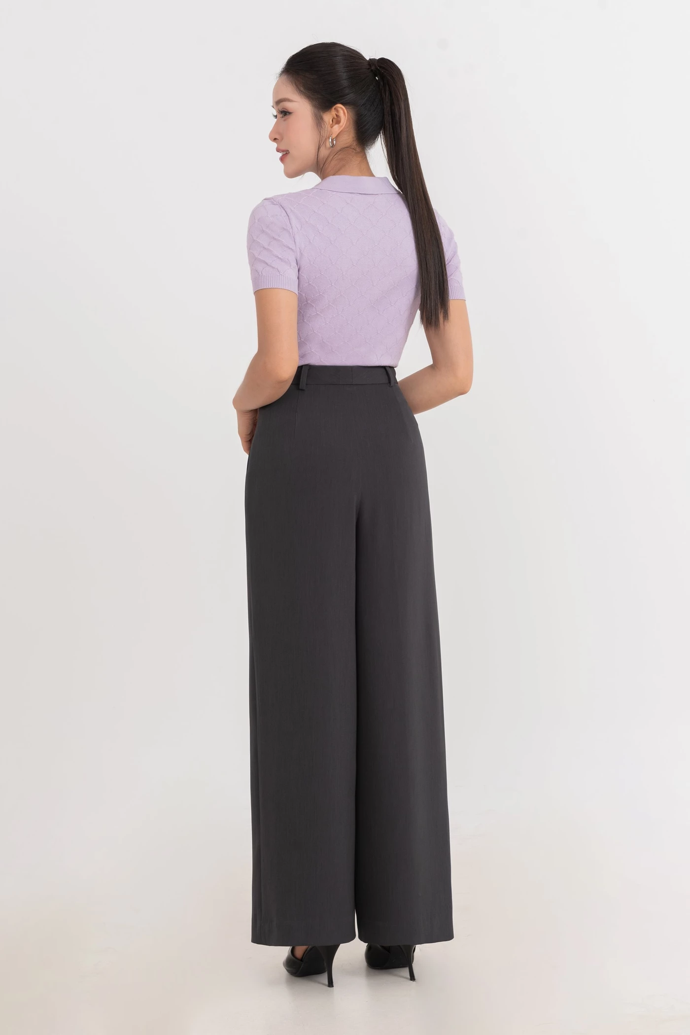 Áo Polo dệt kim Lavender