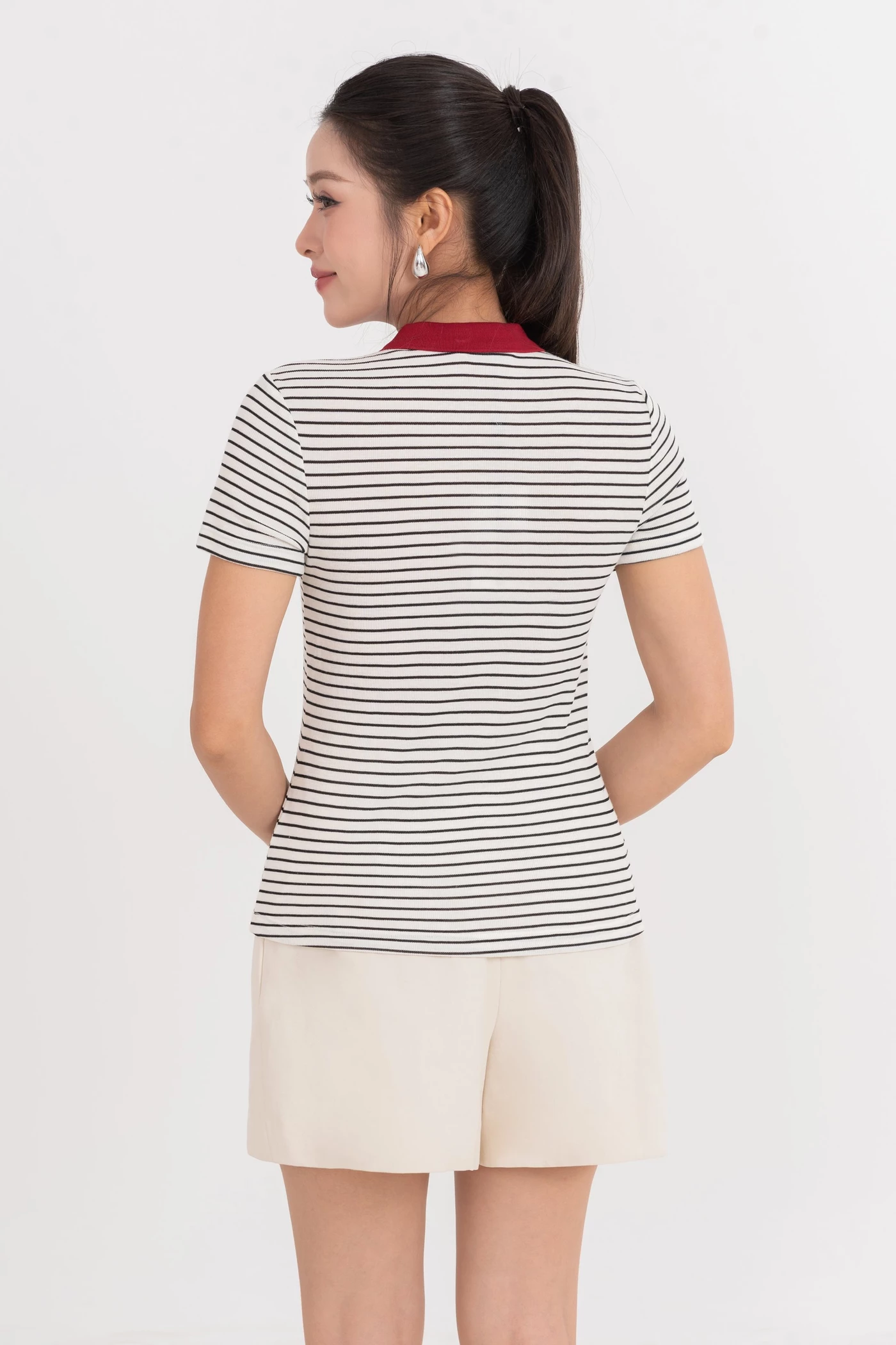 Áo Polo dệt kim Red Stripe
