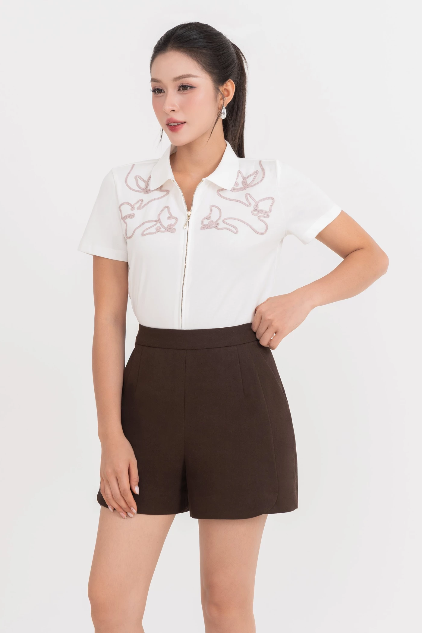 Quần shorts thô Cotton
