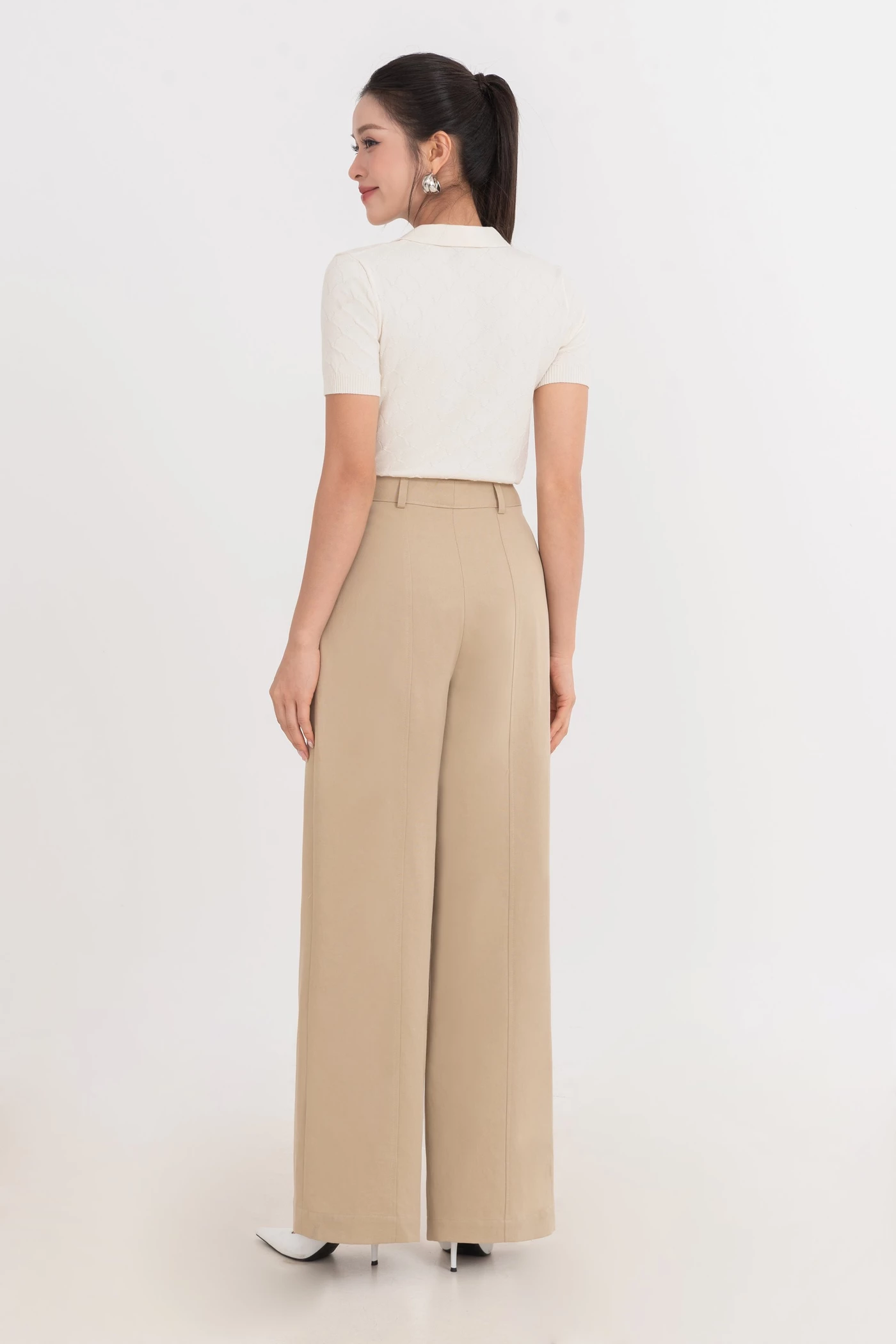 Áo Polo dệt kim Beige