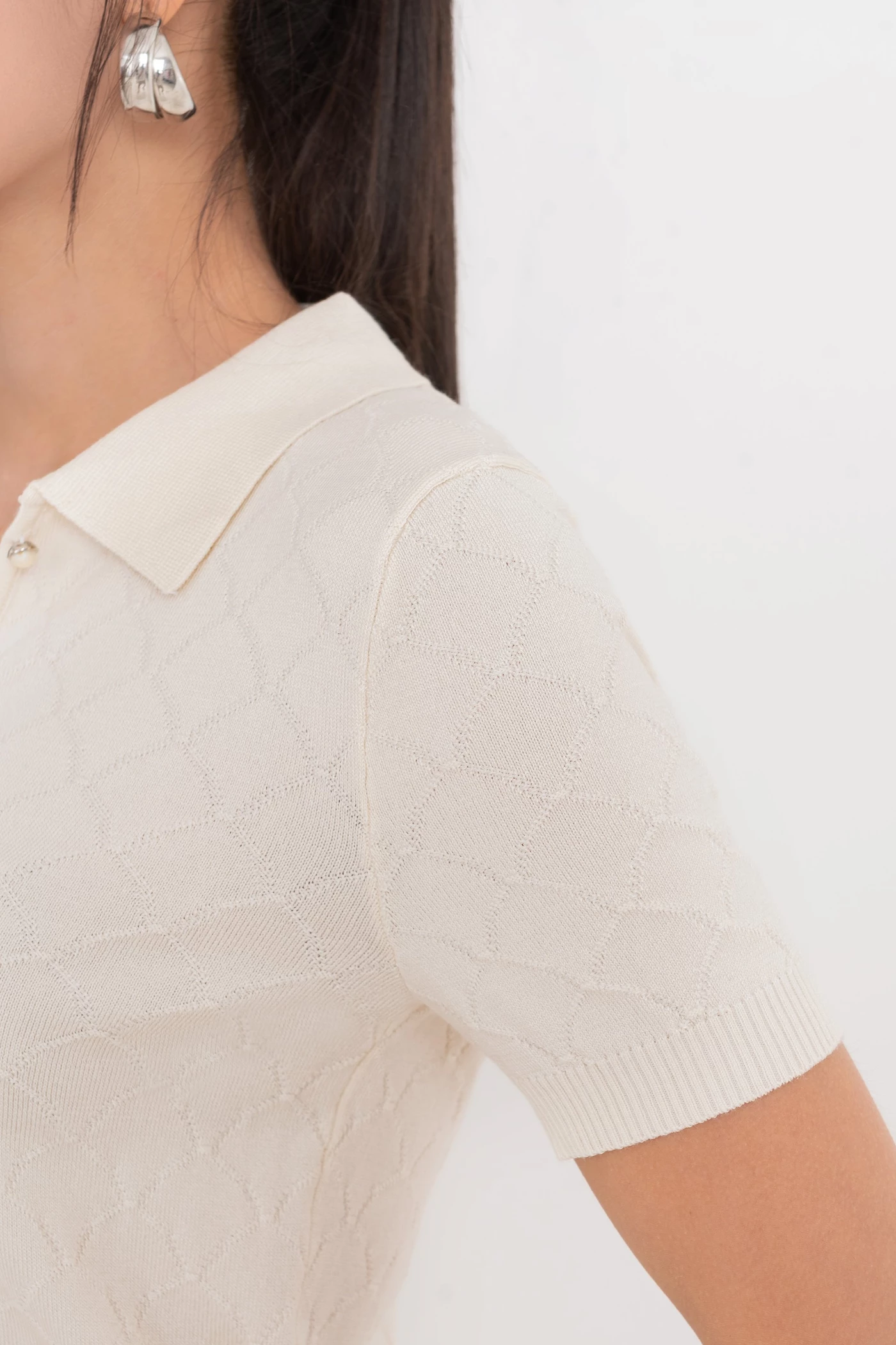 Áo Polo dệt kim Beige